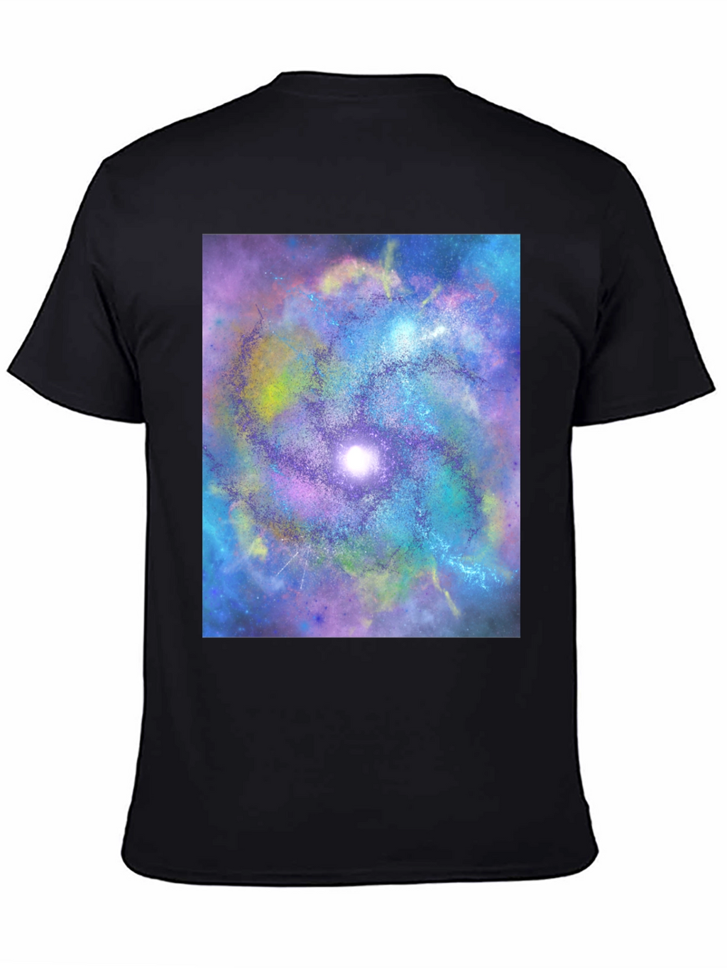 Galaxy Swirl Graphic Tee - Black Cotton Comfort