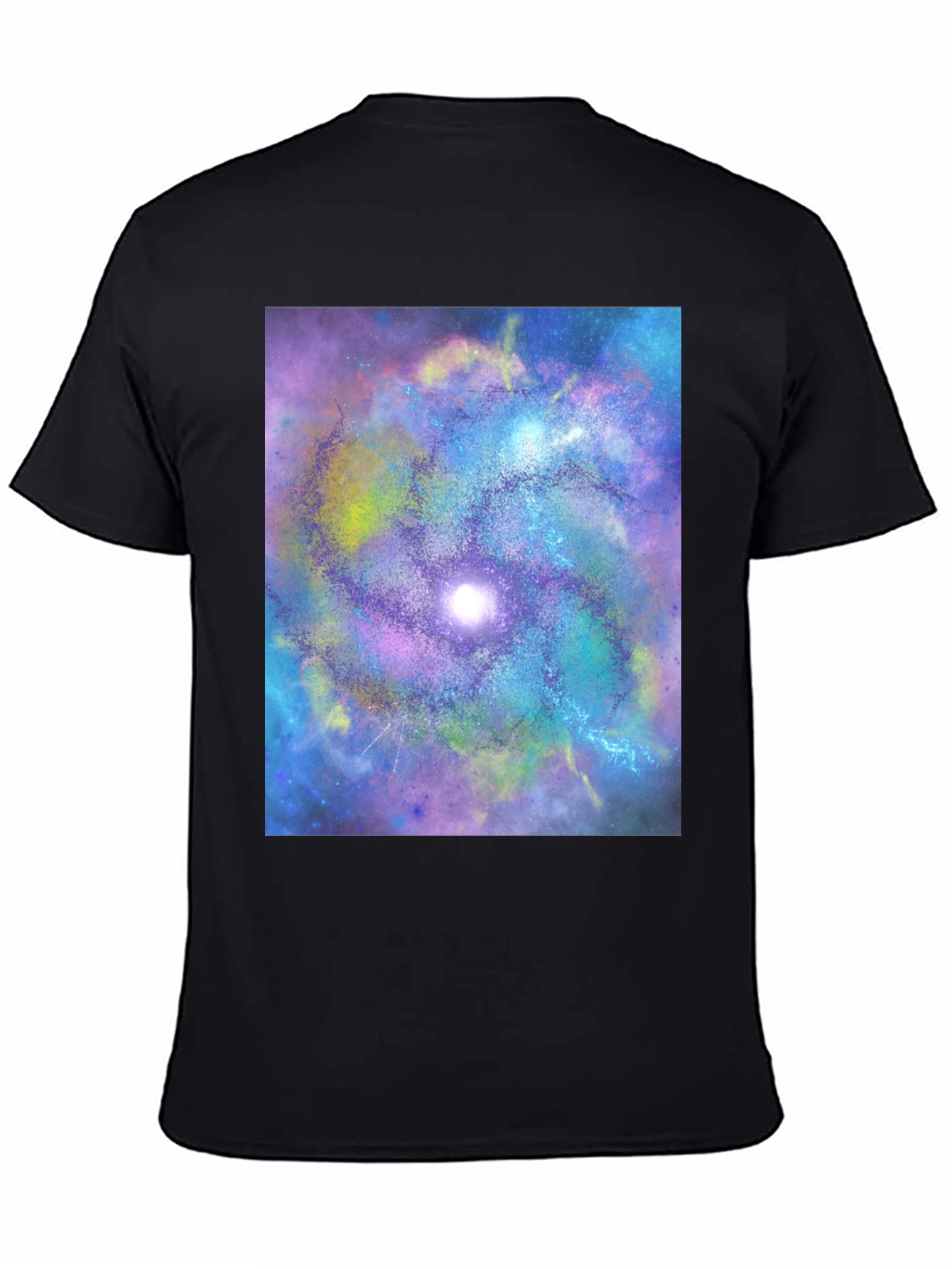Galaxy Swirl Graphic Tee - Black Cotton Comfort