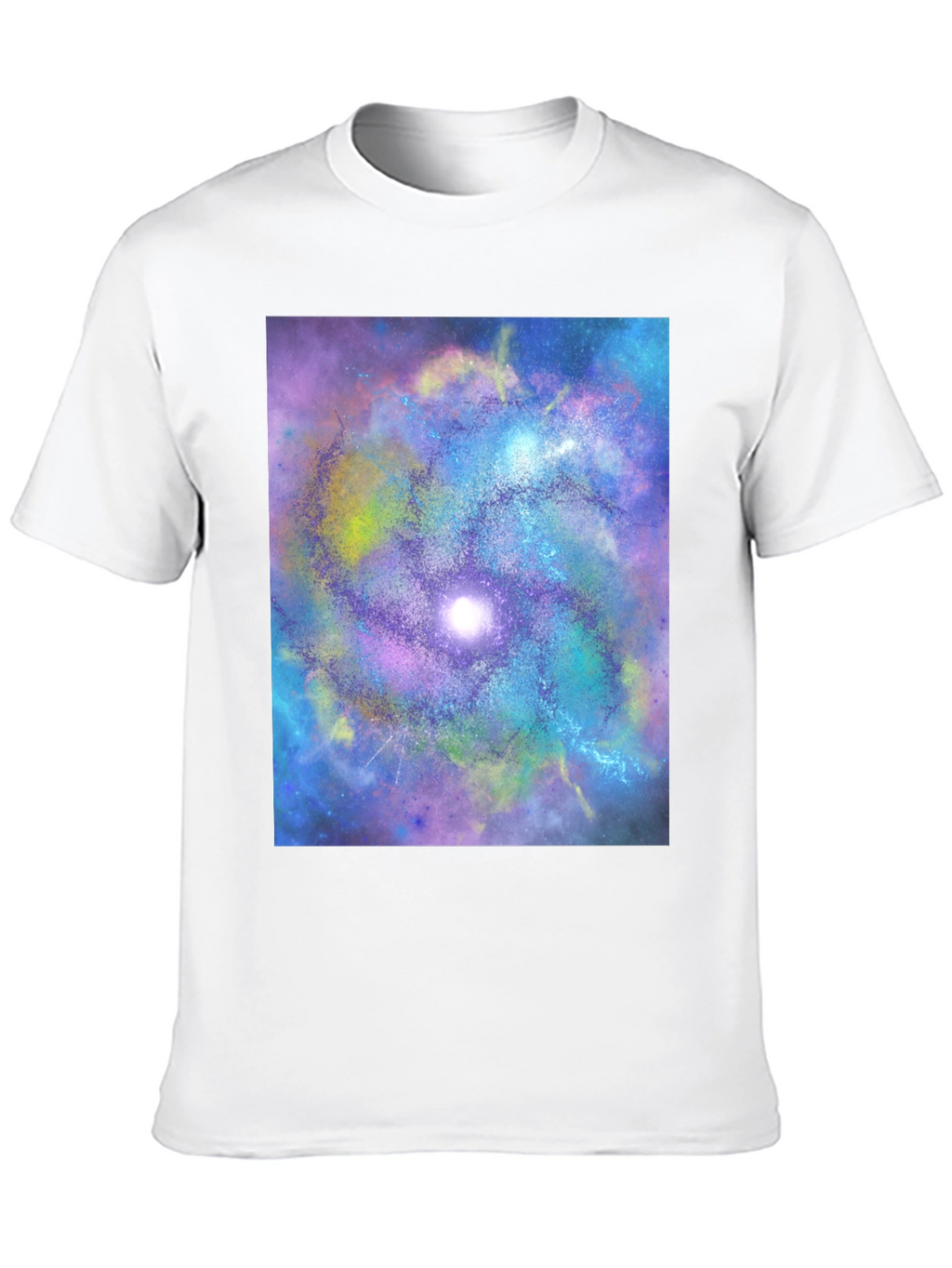 Galaxy Swirl Graphic Tee - Black Cotton Comfort
