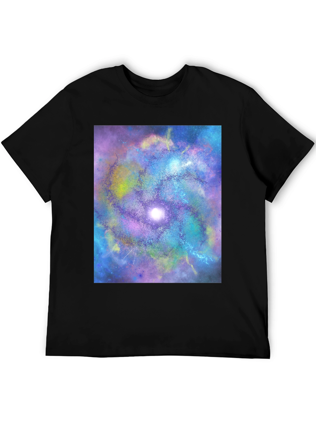 Galaxy Swirl Graphic Tee - Black Cotton Comfort