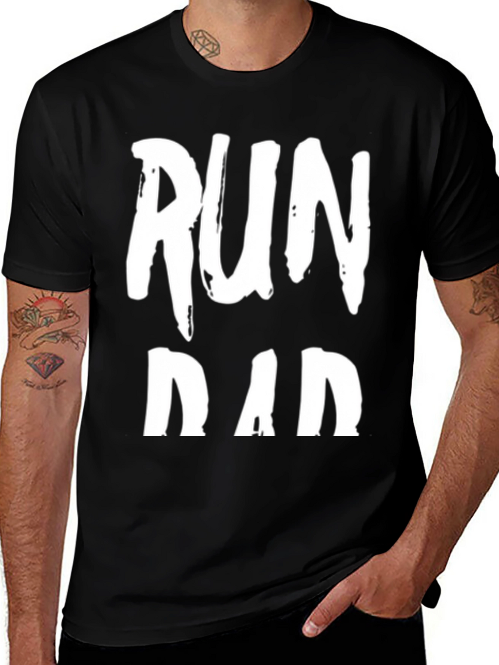 Run Dad Black Graphic T-Shirt