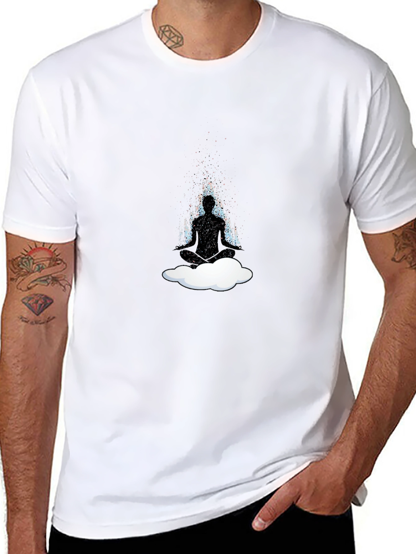 Zen Cloud Meditation T-Shirt - Relaxed Fit