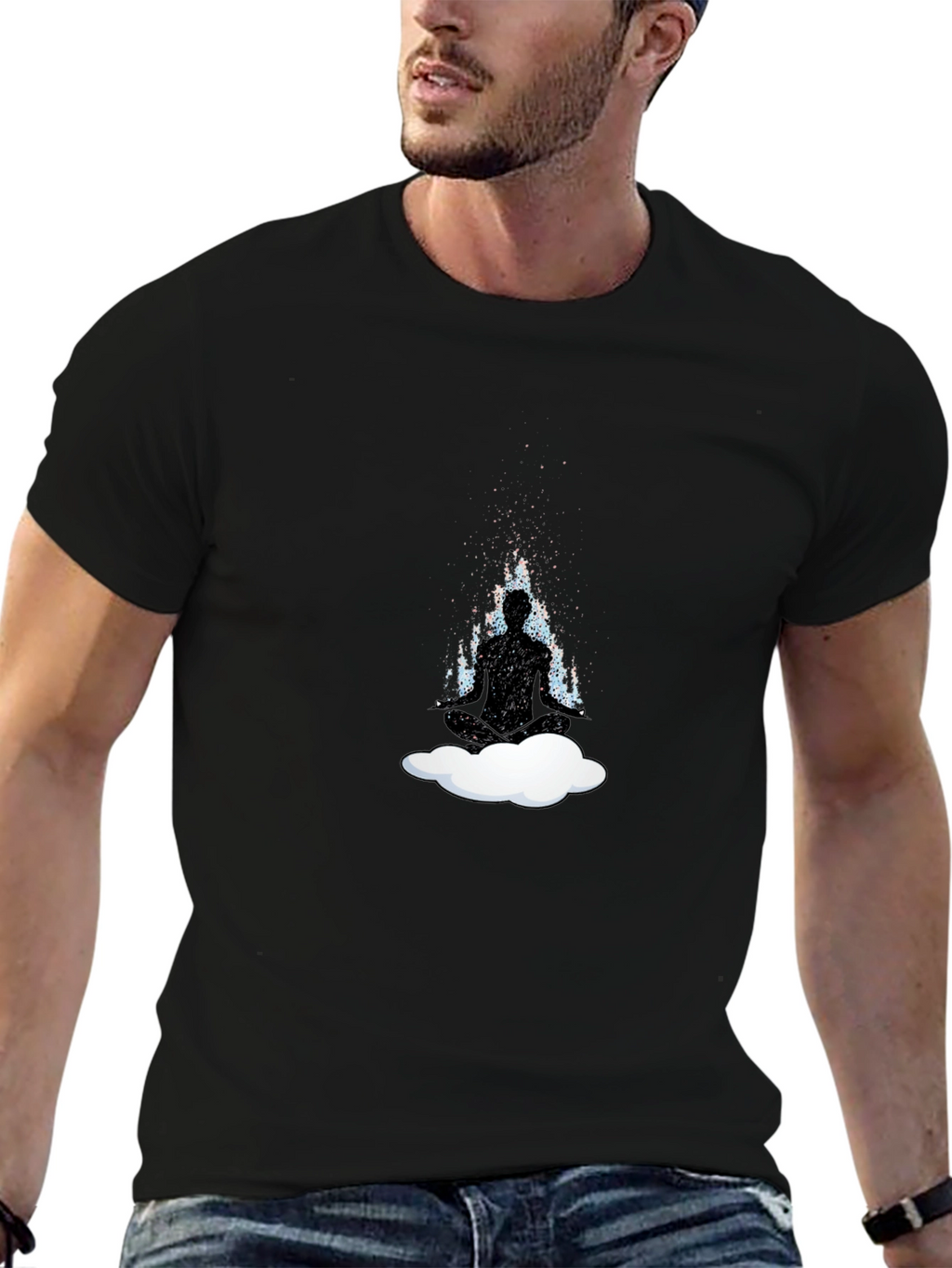 Zen Cloud Meditation T-Shirt - Relaxed Fit