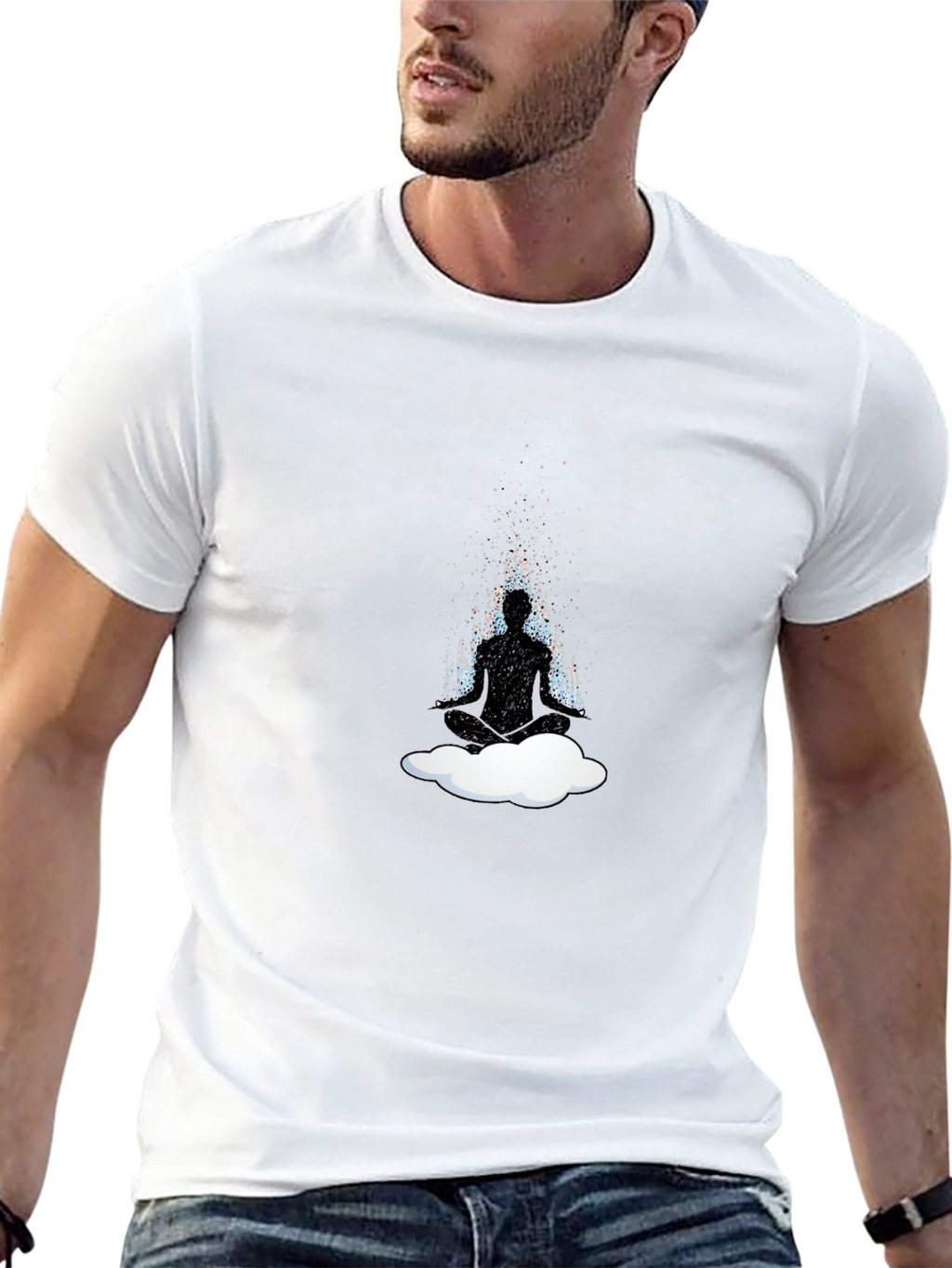 Zen Cloud Meditation T-Shirt - Relaxed Fit