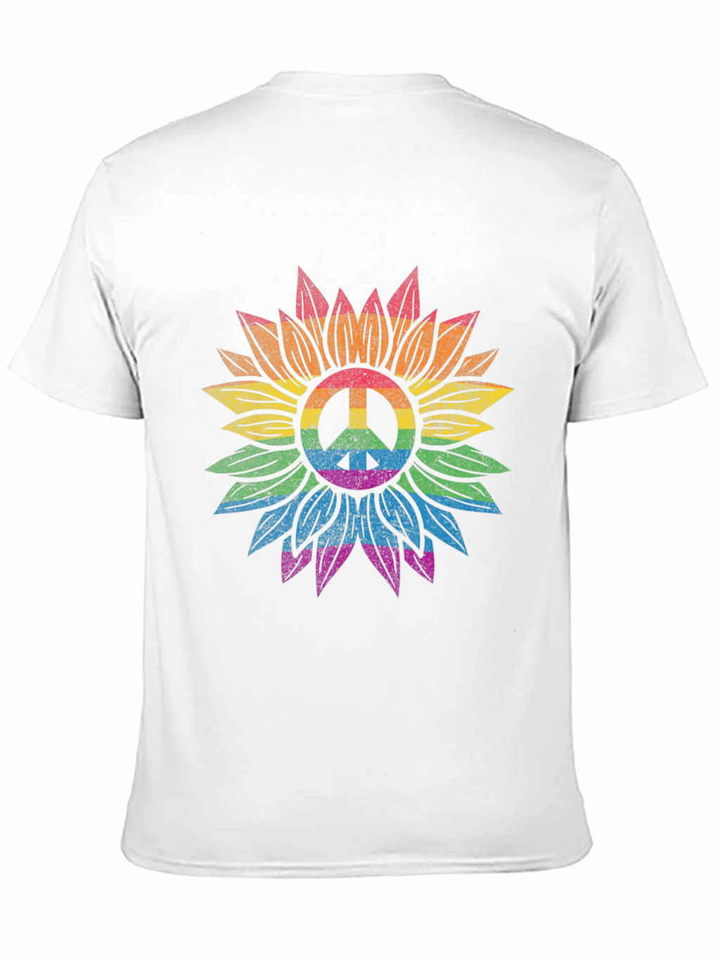 Rainbow Peace Sign Sunflower Graphic Tee