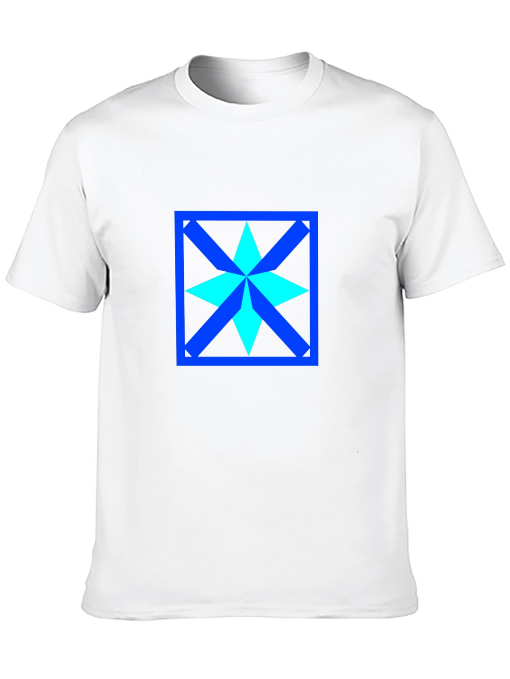 Geometric Star Design Black T-Shirt