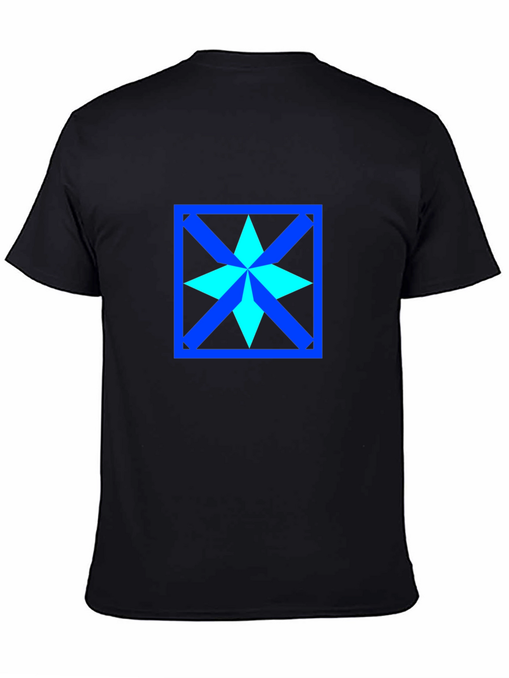 Geometric Star Design Black T-Shirt