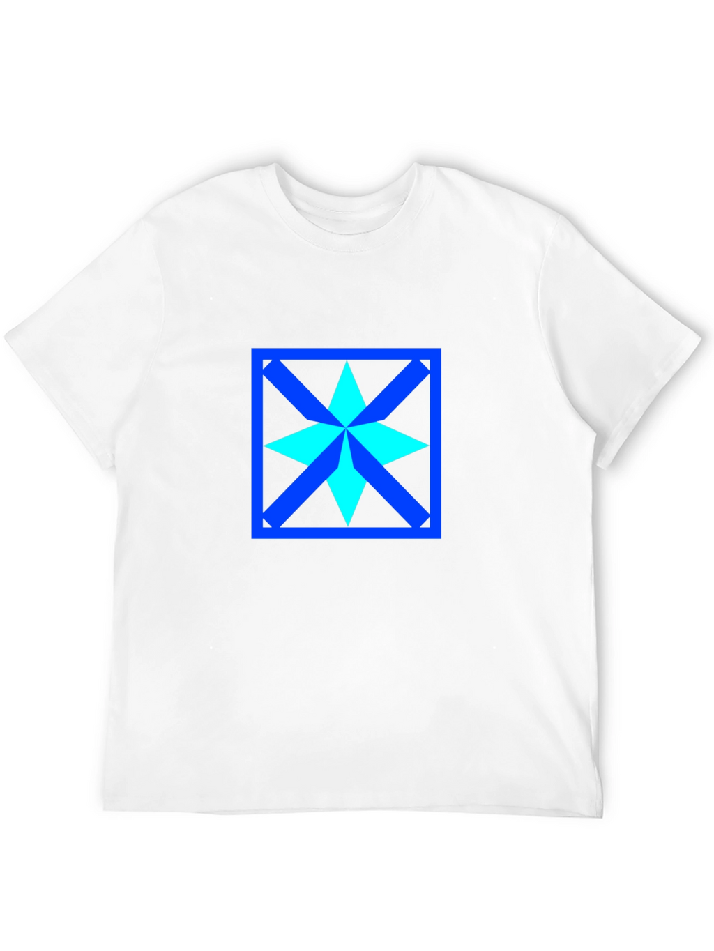 Geometric Star Design Black T-Shirt