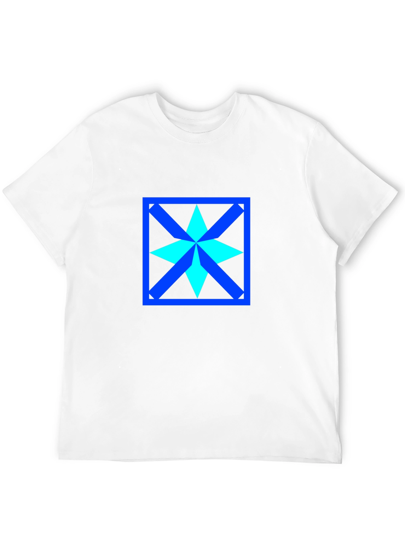 Geometric Star Design Black T-Shirt