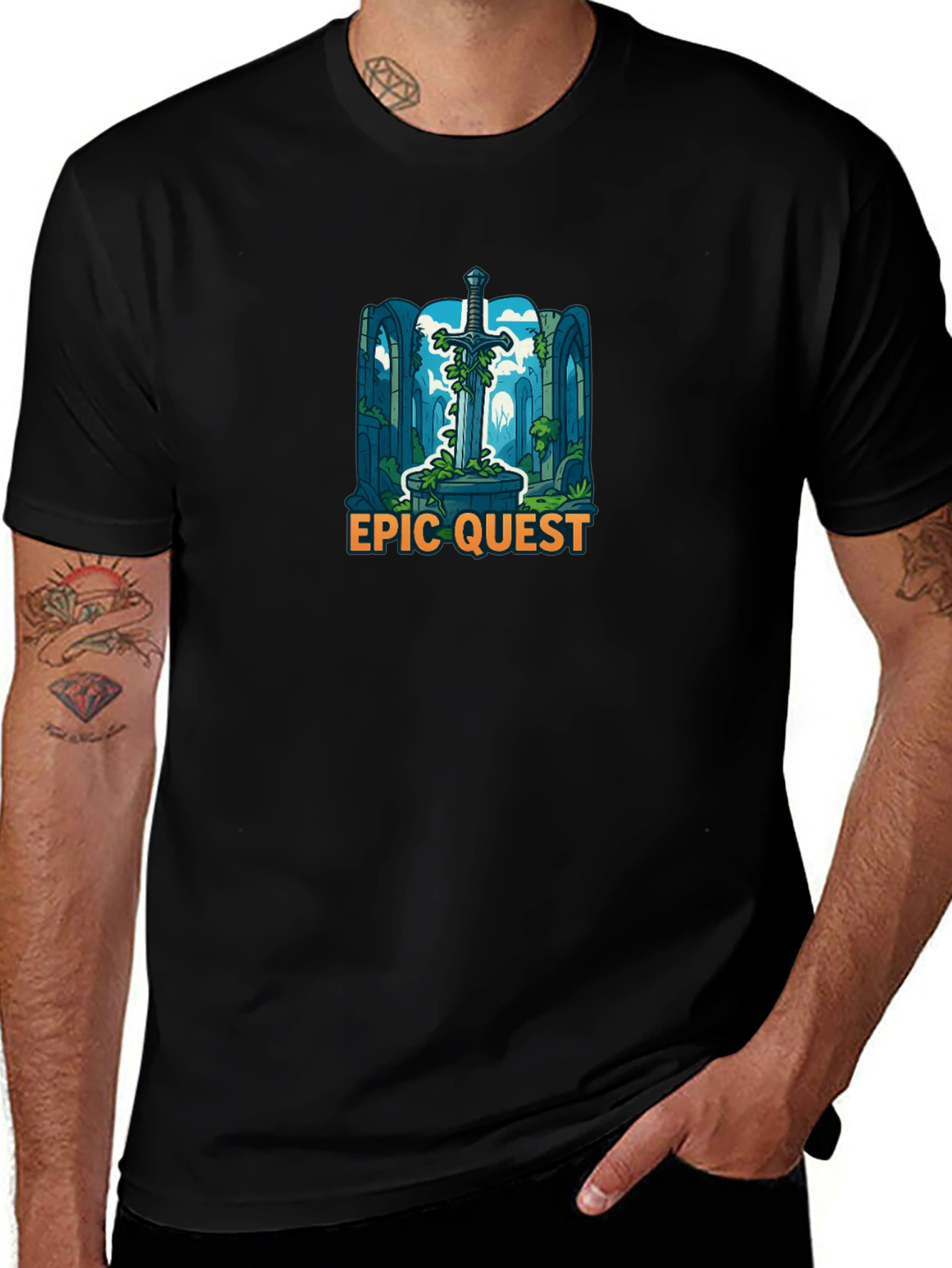 Epic Quest Sword Graphic T-Shirt