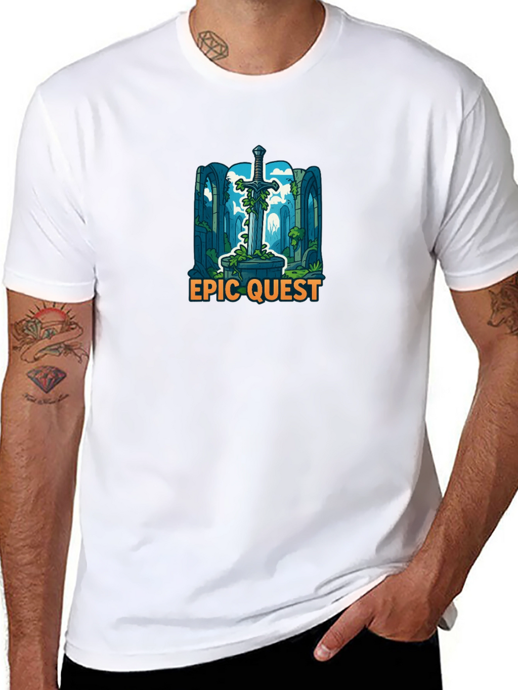 Epic Quest Sword Graphic T-Shirt