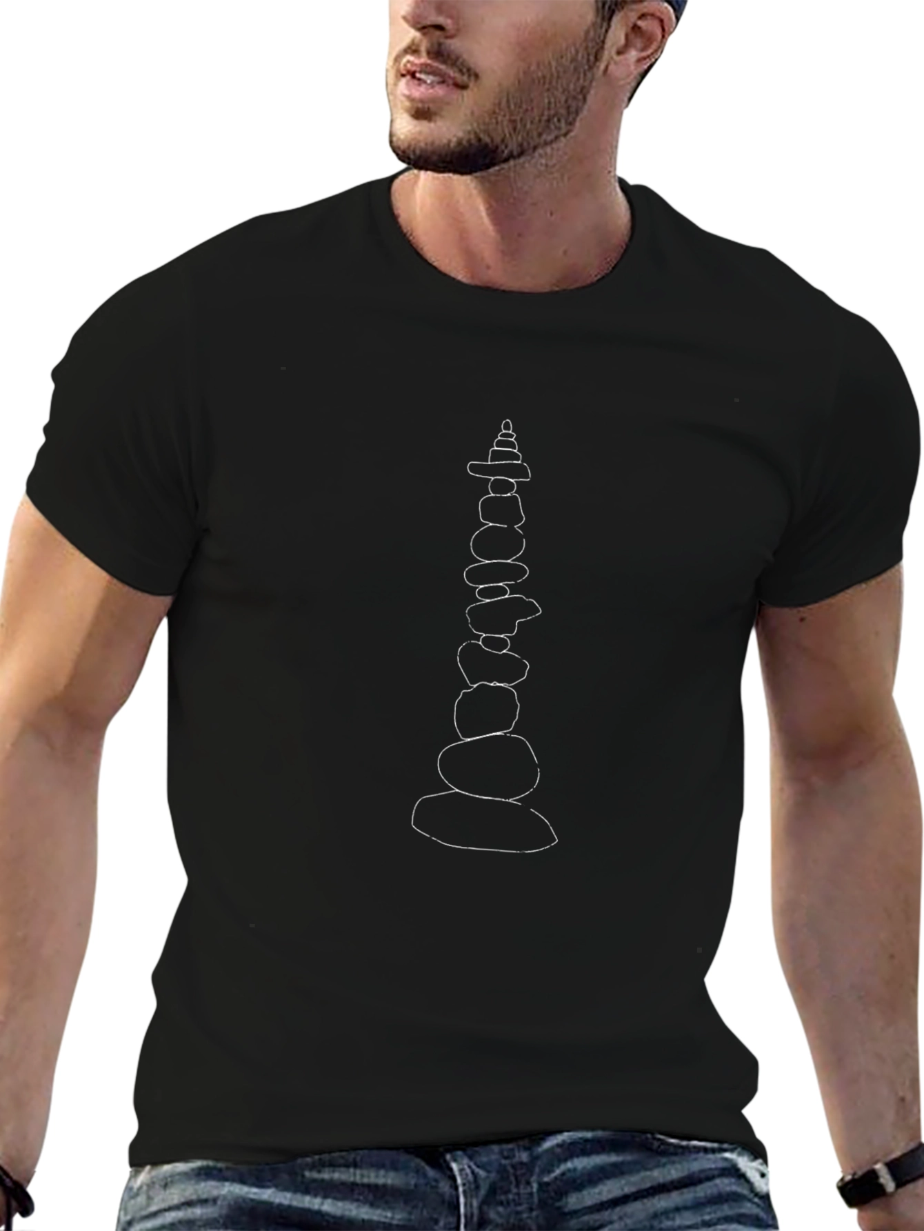 Stacked Stone T-Shirt - Zen Rock Balancing Design