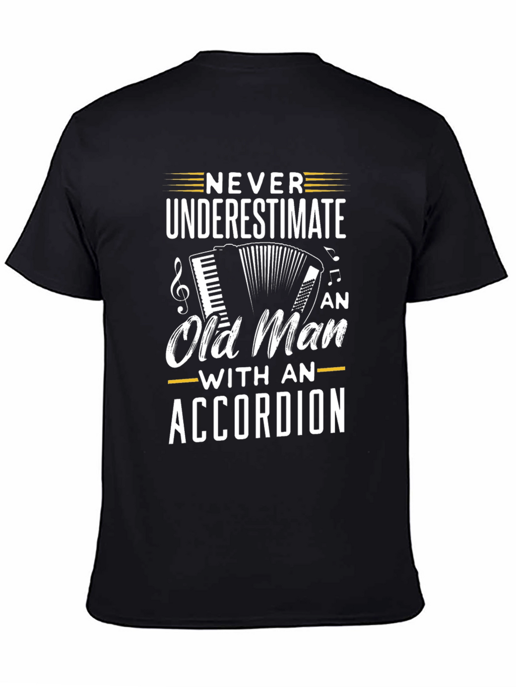 Never Underestimate Accordion Old Man T-Shirt