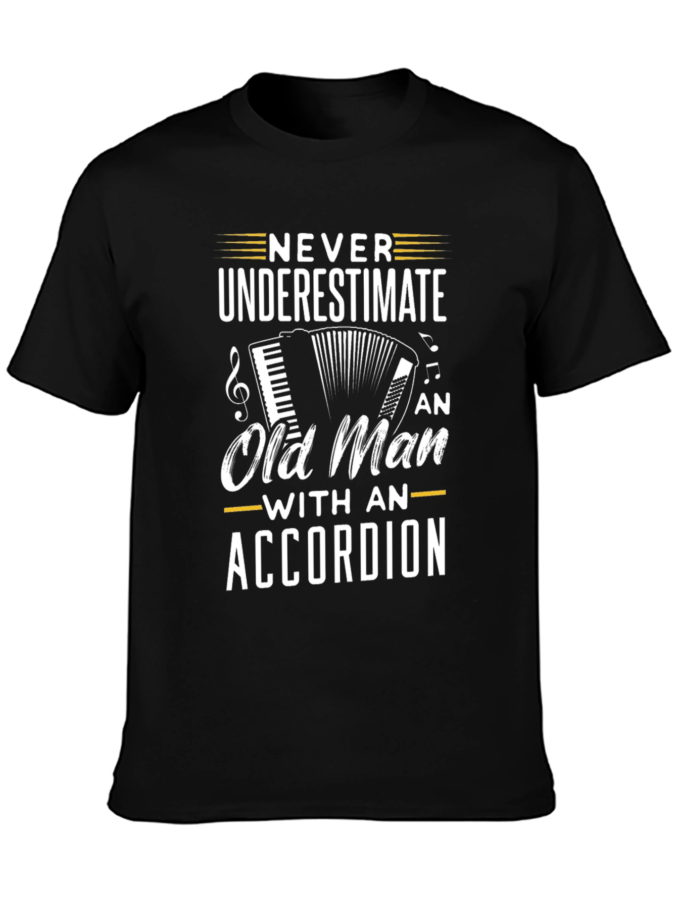 Never Underestimate Accordion Old Man T-Shirt