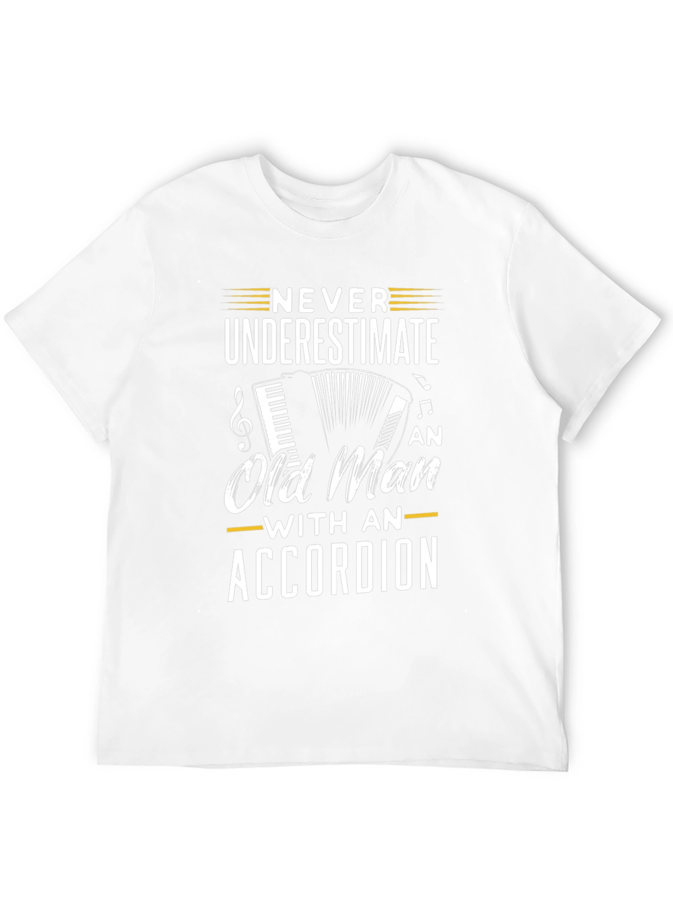 Never Underestimate Accordion Old Man T-Shirt
