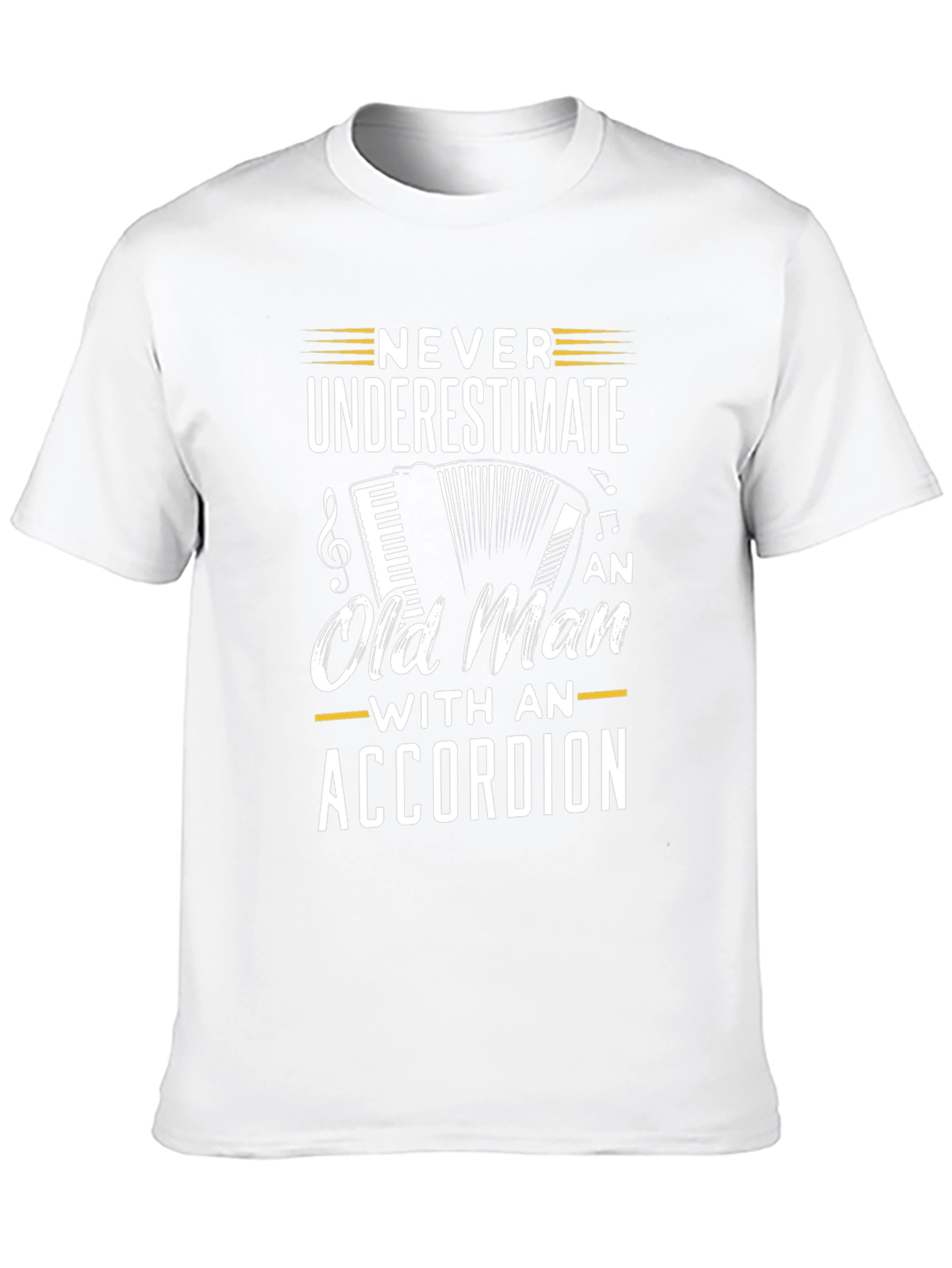 Never Underestimate Accordion Old Man T-Shirt