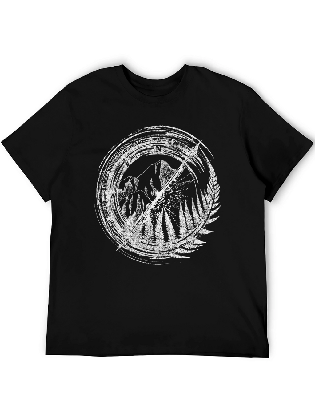 Mountain Compass Graphic Tee - Black Cotton Blend