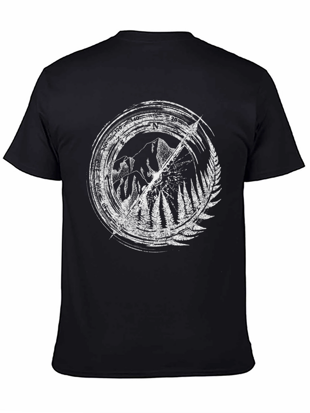 Mountain Compass Graphic Tee - Black Cotton Blend