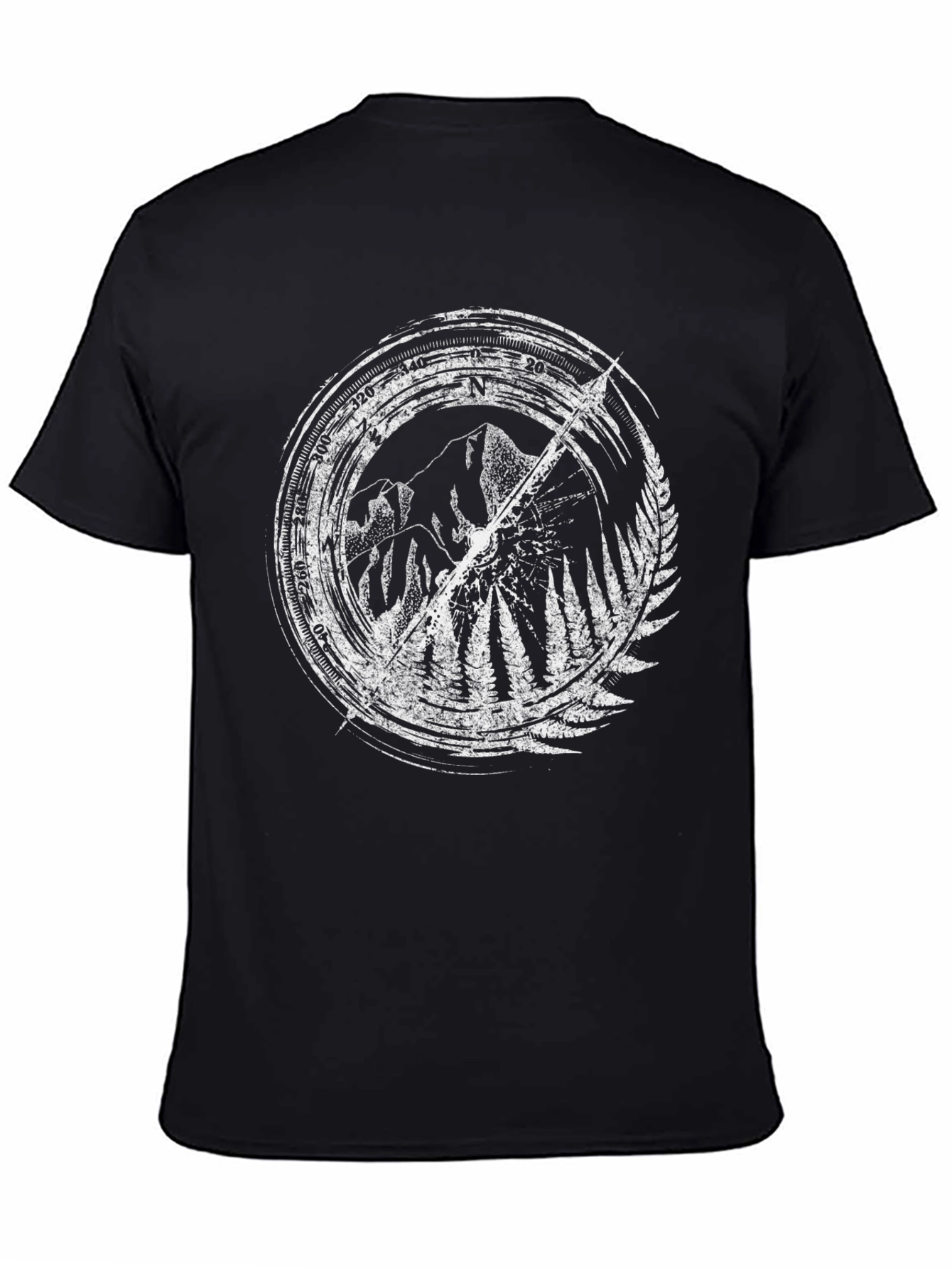 Mountain Compass Graphic Tee - Black Cotton Blend