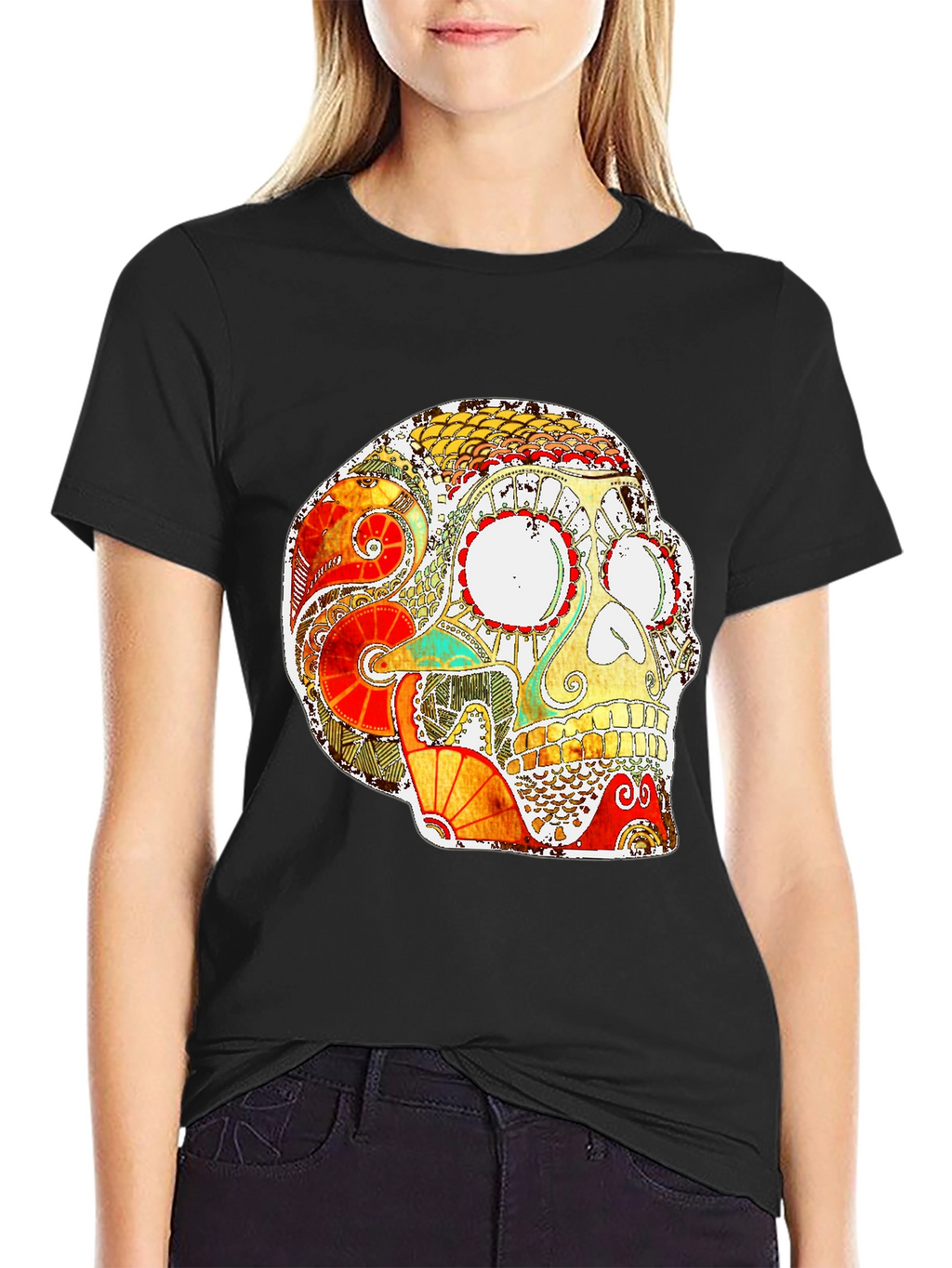 Skull Graphic Print T-Shirt