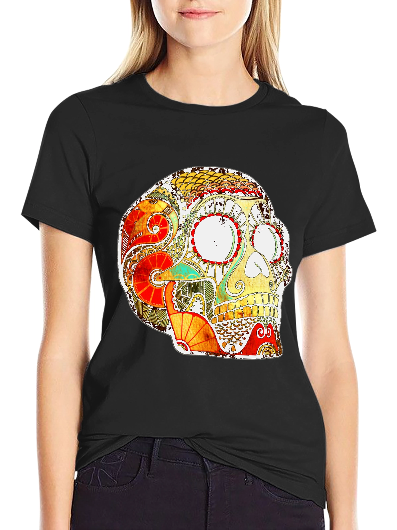 Skull Graphic Print T-Shirt