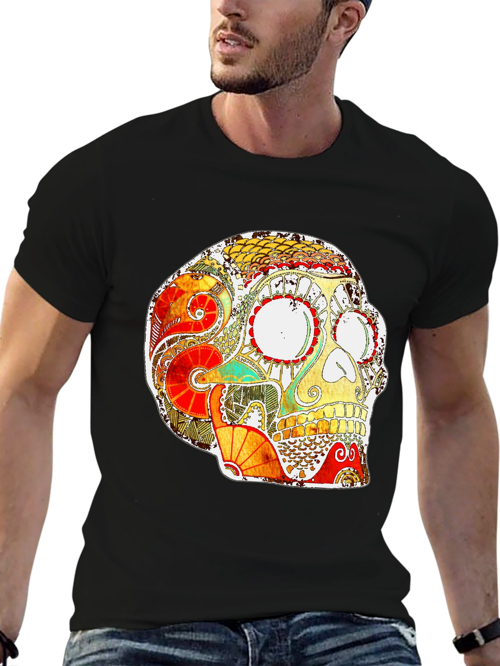 Skull Graphic Print T-Shirt
