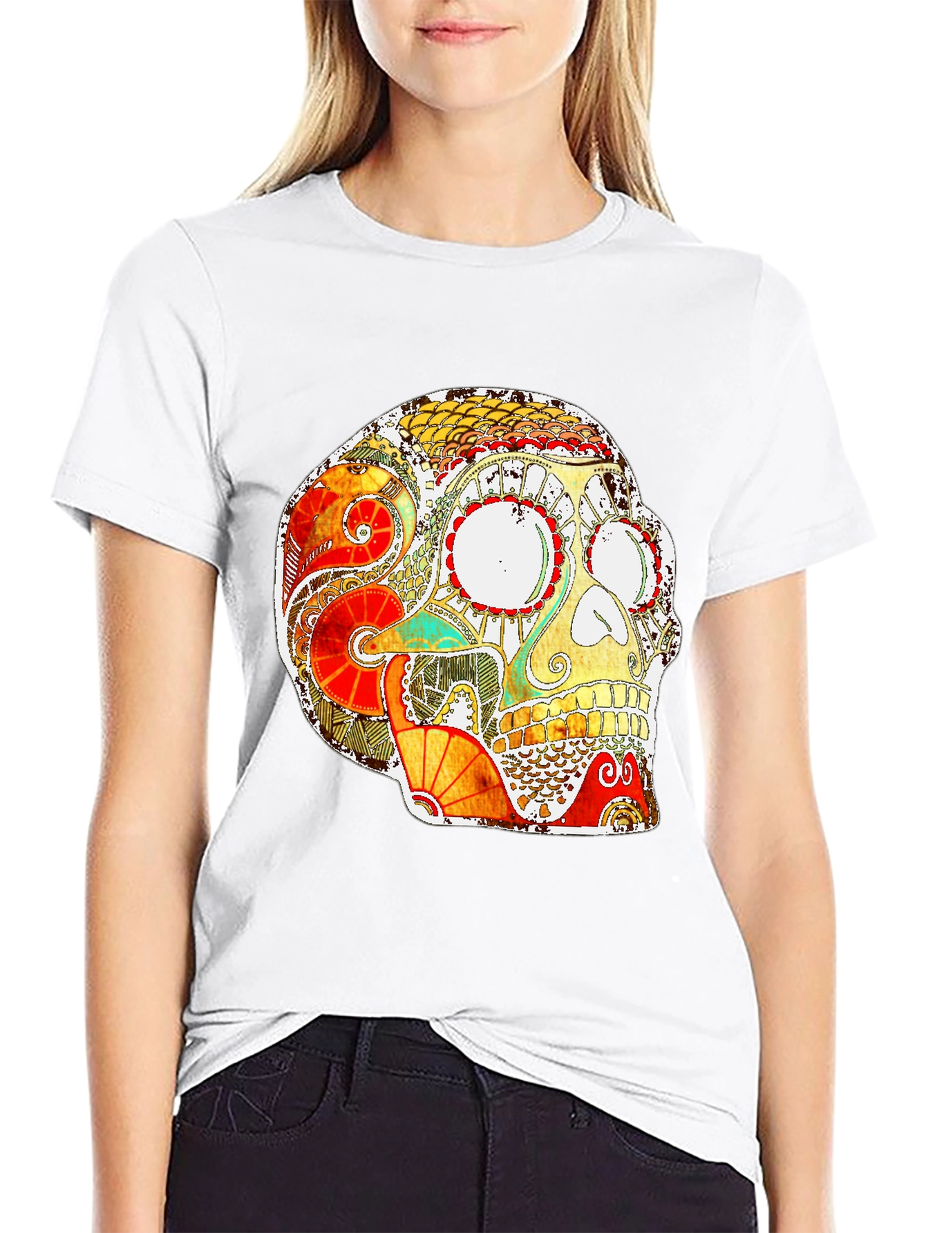 Skull Graphic Print T-Shirt