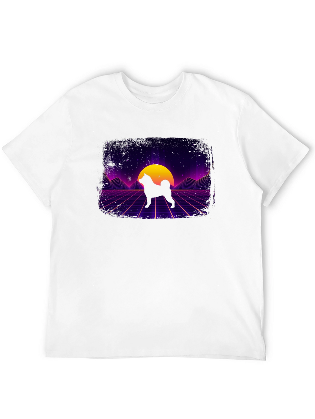 Retro Shiba Inu T-Shirt - Synthwave Dog Design