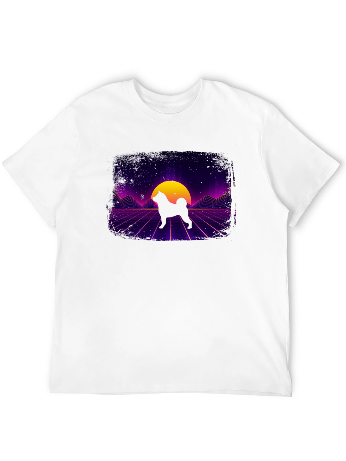 Retro Shiba Inu T-Shirt - Synthwave Dog Design