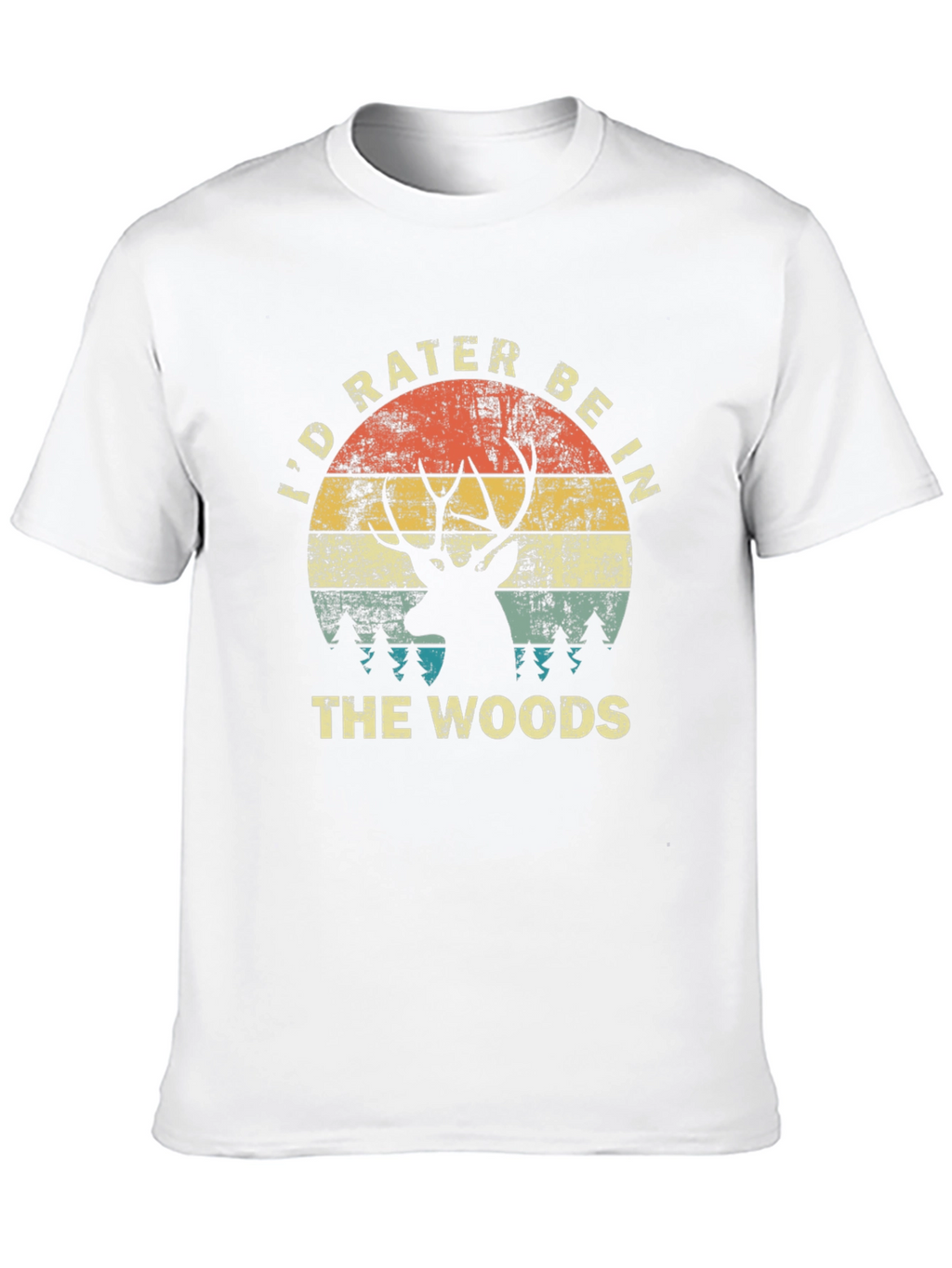 Id Rather Be In The Woods Black T-Shirt