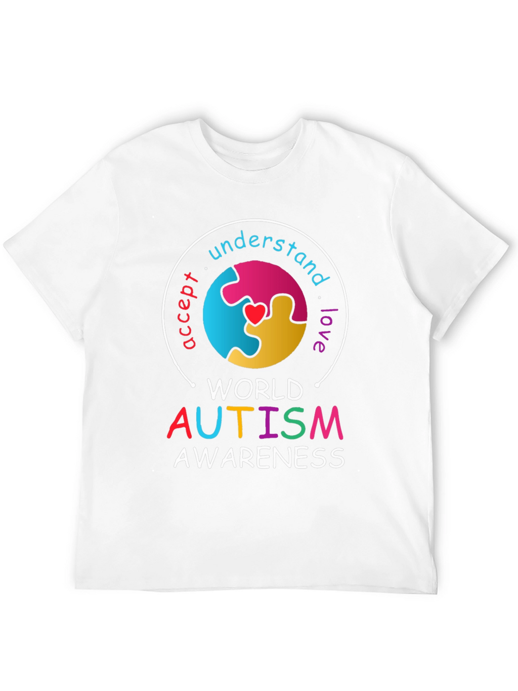 Autism Awareness T-Shirt - Accept Understand Love