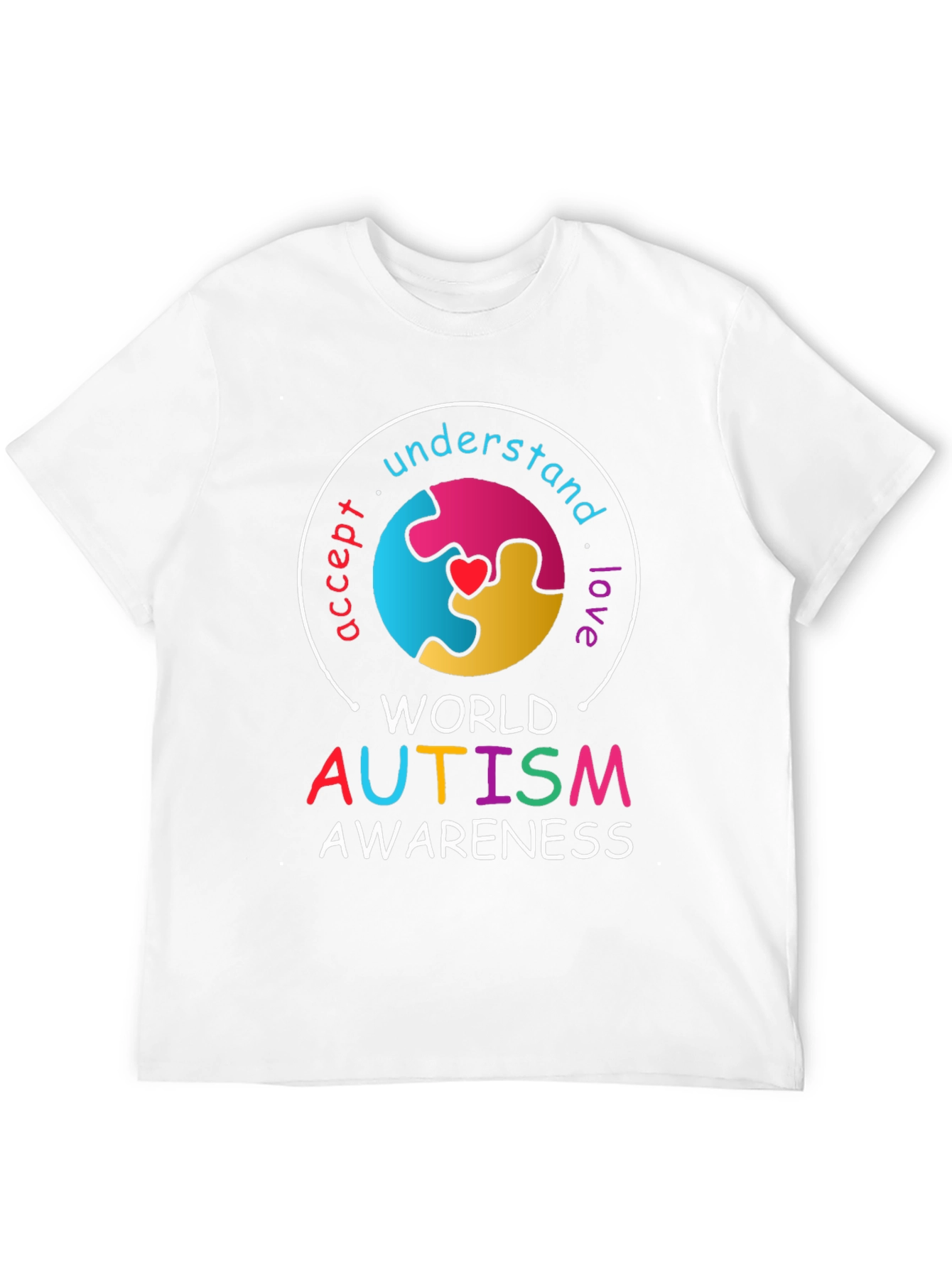 Autism Awareness T-Shirt - Accept Understand Love