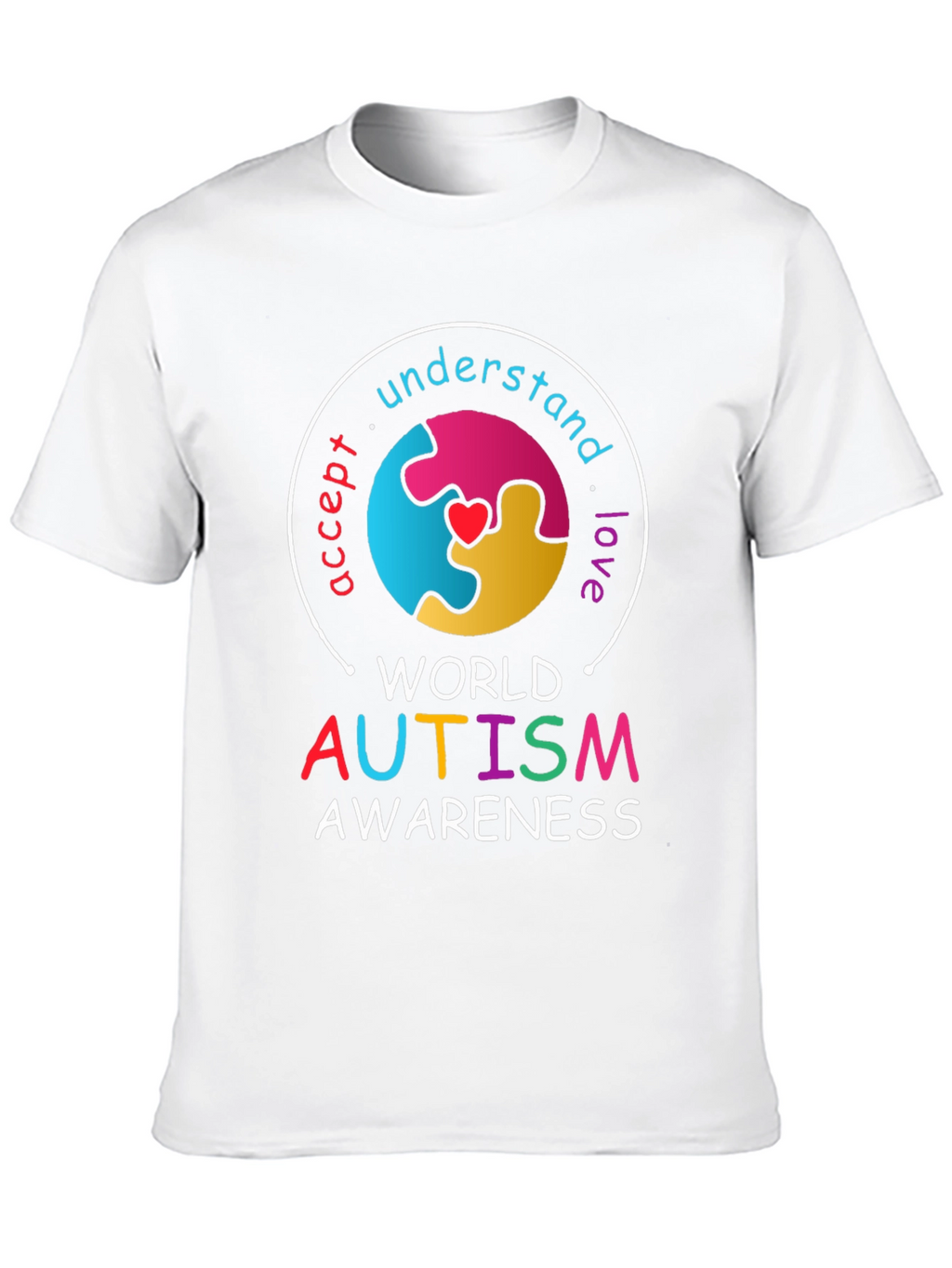 Autism Awareness T-Shirt - Accept Understand Love