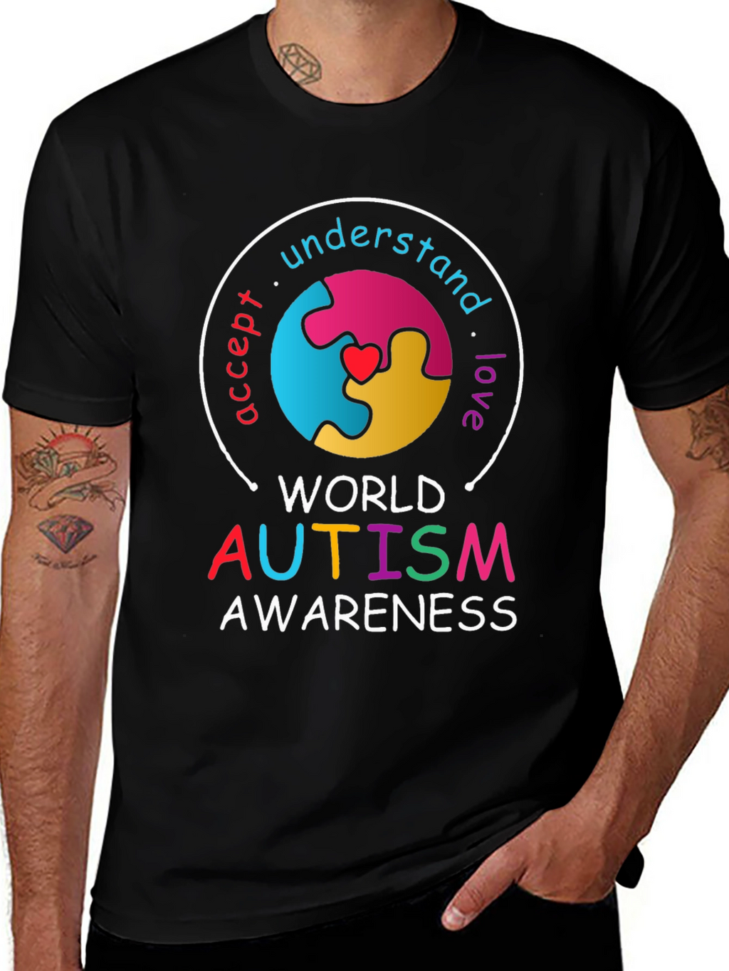 Autism Awareness T-Shirt - Accept Understand Love