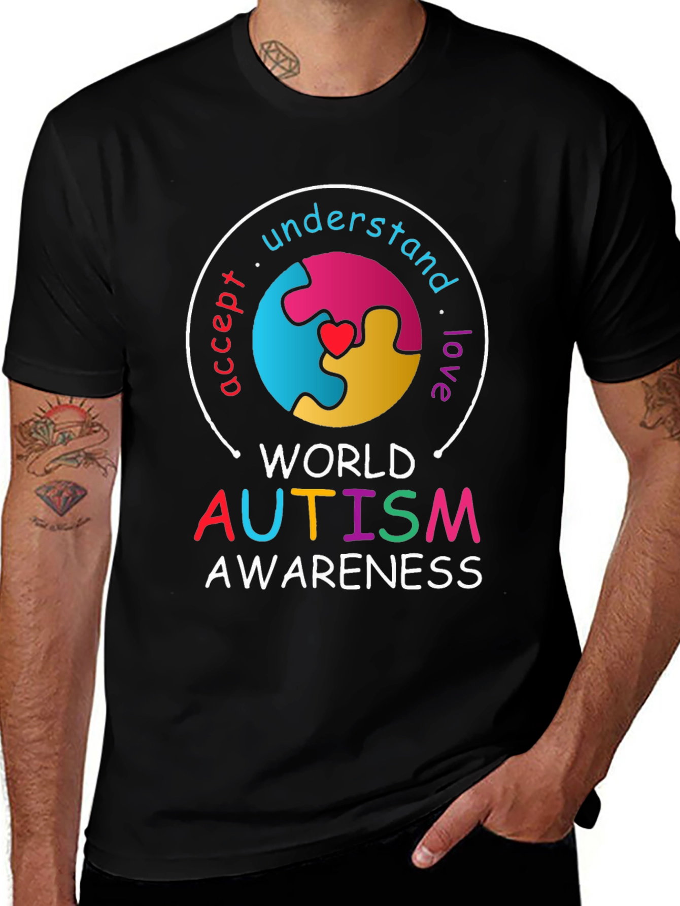 Autism Awareness T-Shirt - Accept Understand Love
