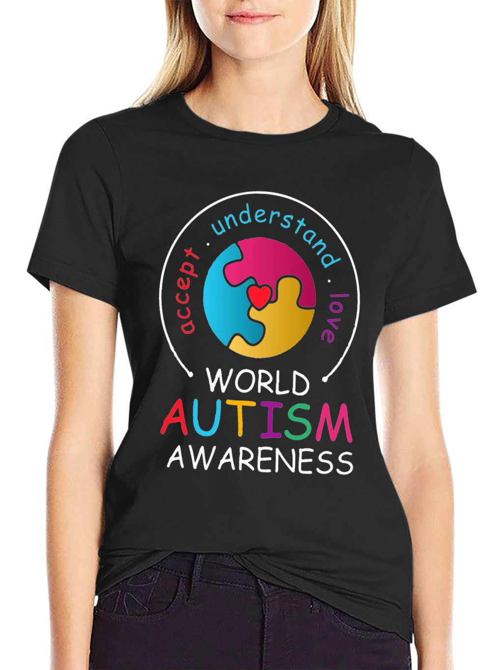 Autism Awareness T-Shirt - Accept Understand Love
