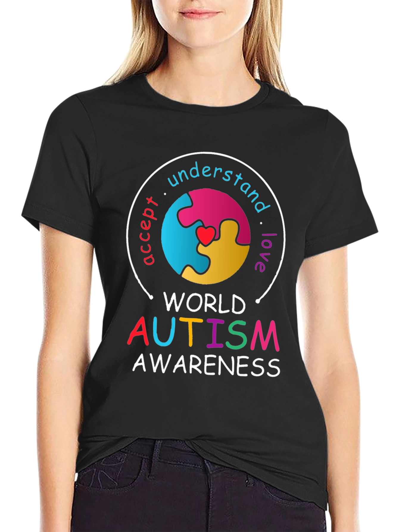 Autism Awareness T-Shirt - Accept Understand Love