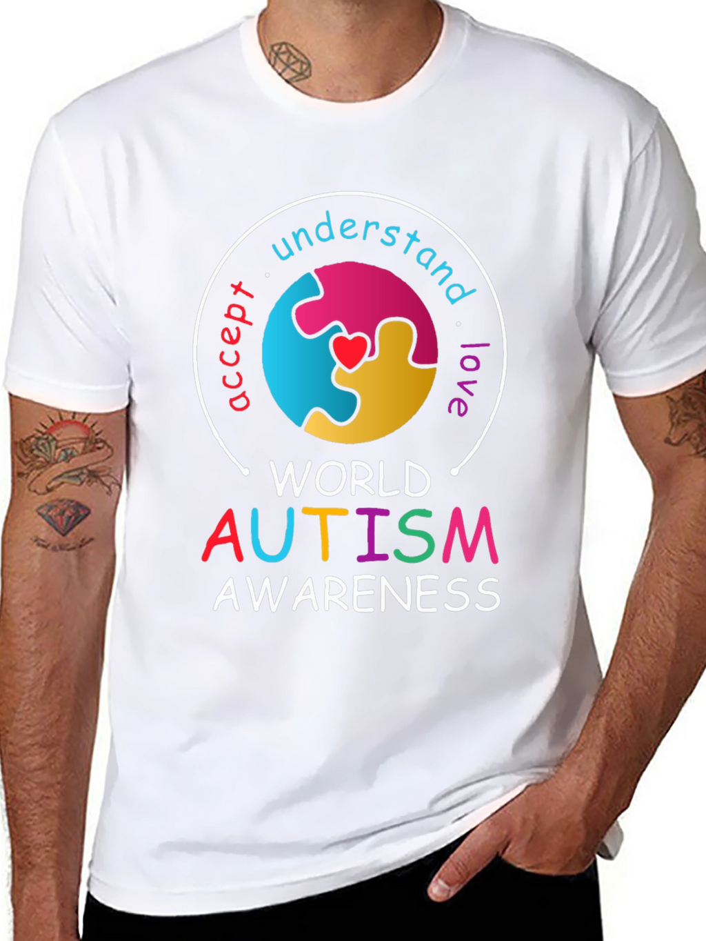 Autism Awareness T-Shirt - Accept Understand Love