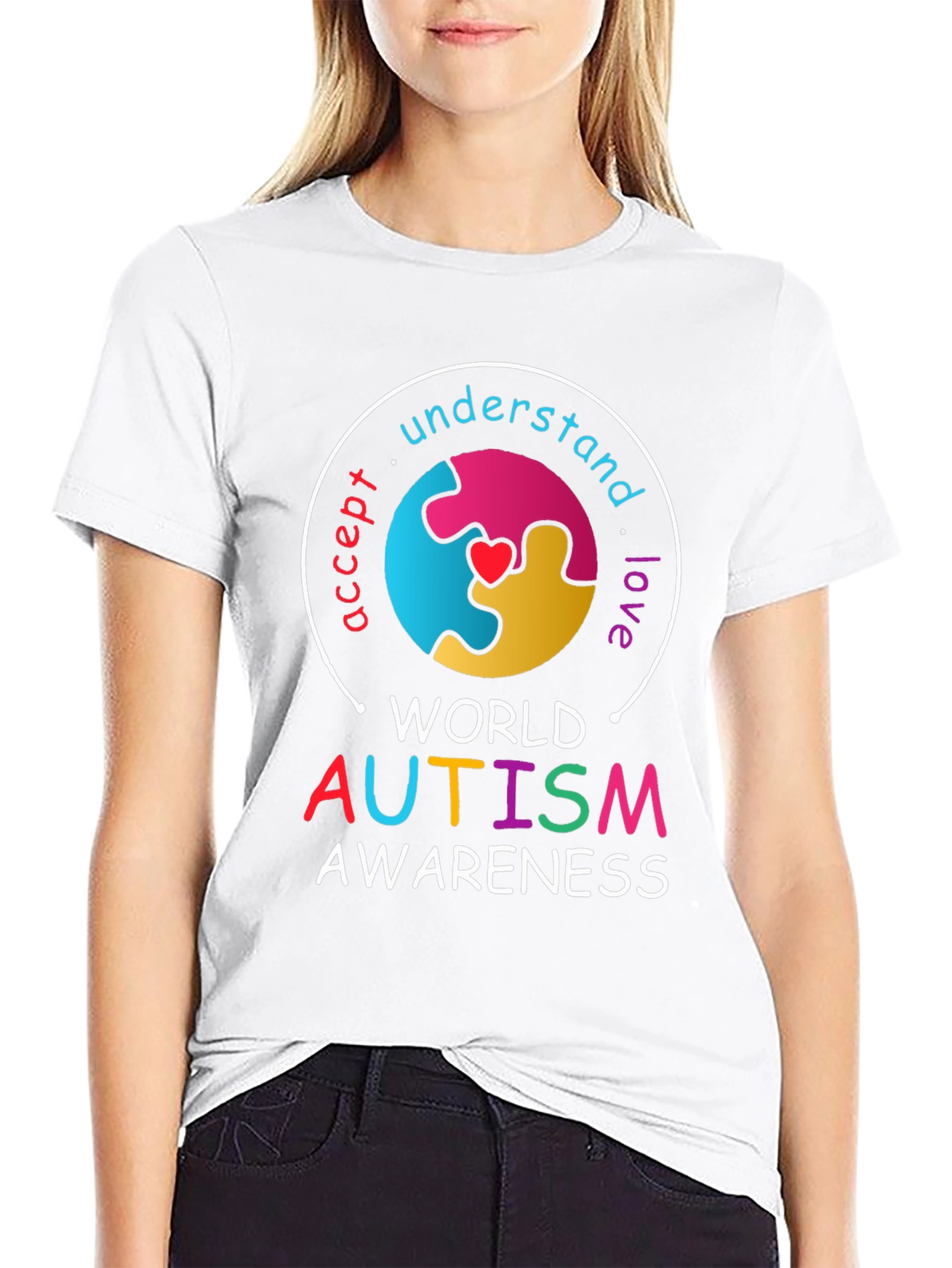 Autism Awareness T-Shirt - Accept Understand Love