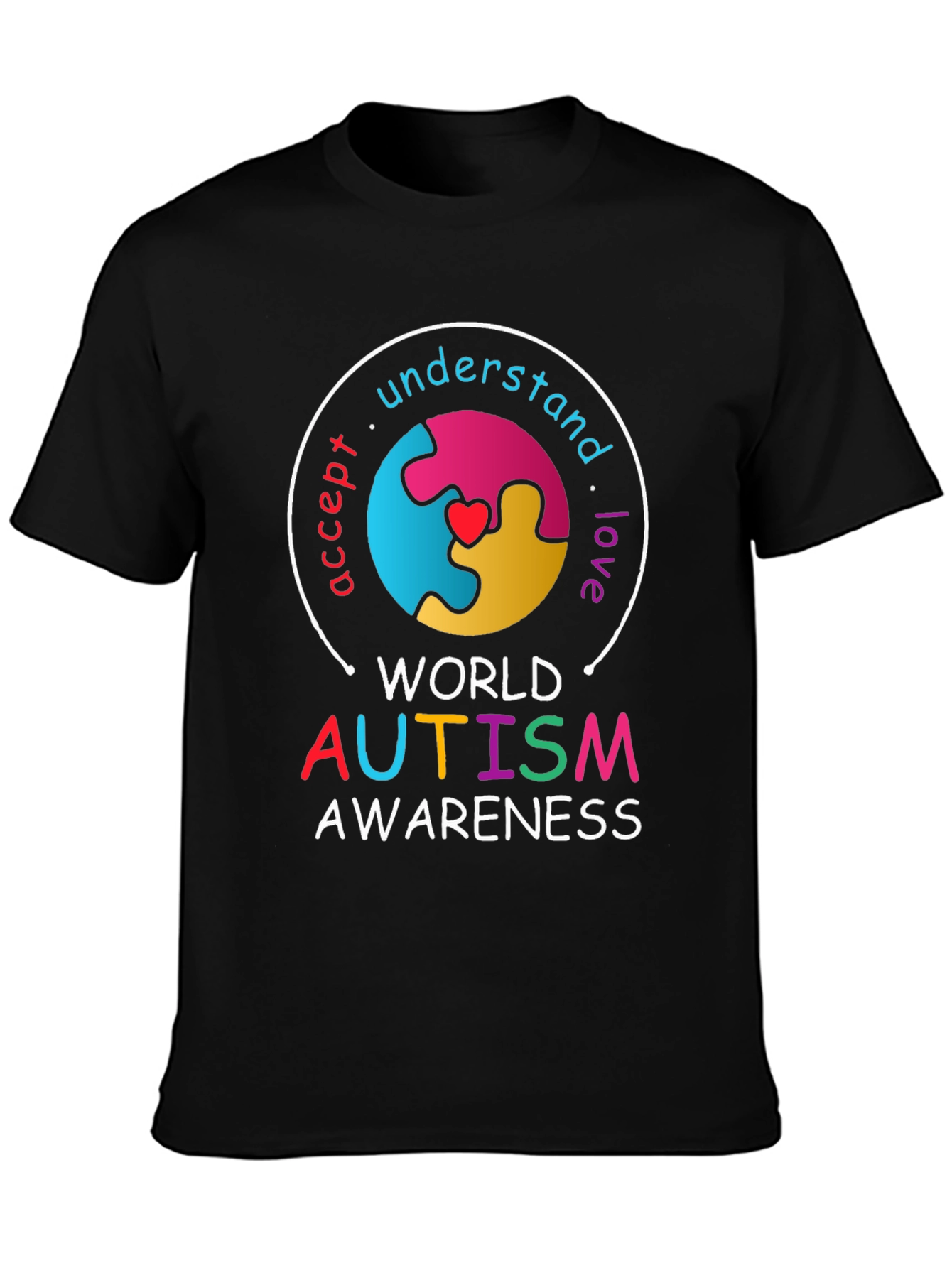 Autism Awareness T-Shirt - Accept Understand Love