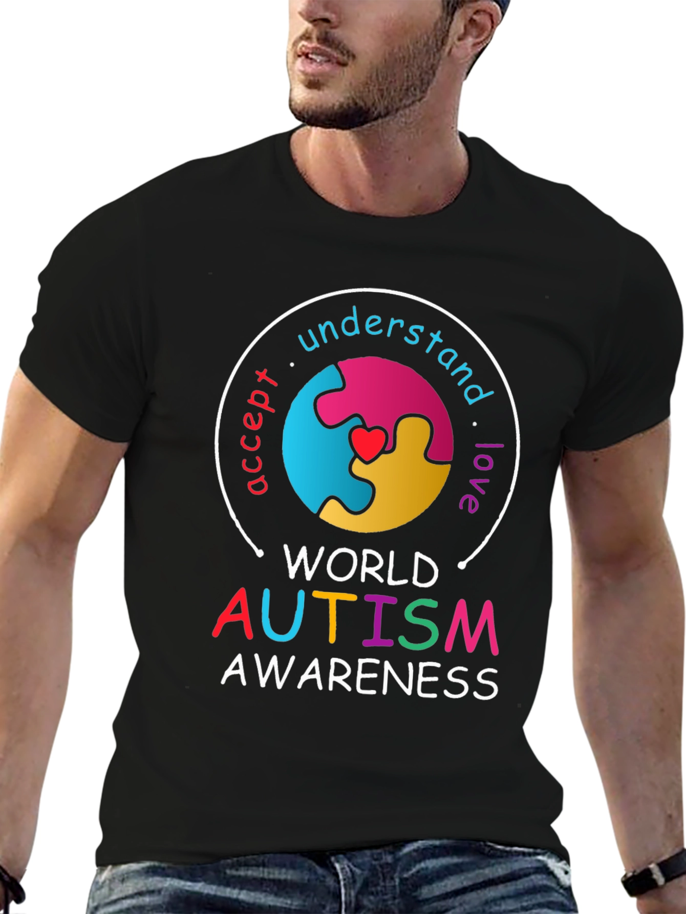 Autism Awareness T-Shirt - Accept Understand Love