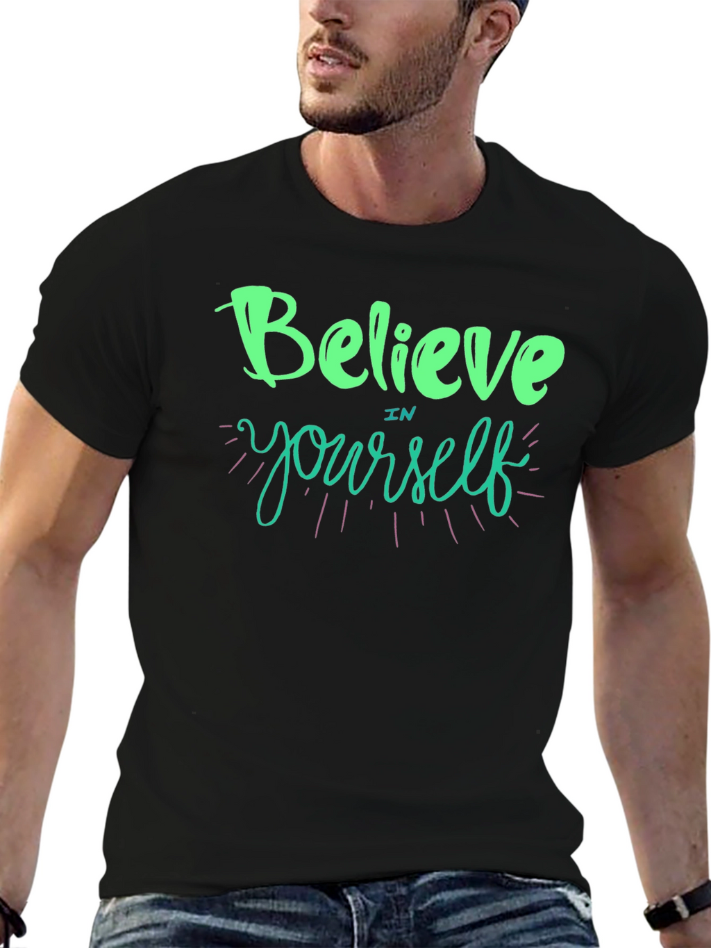 Believe In Yourself Graphic T-Shirt - Black