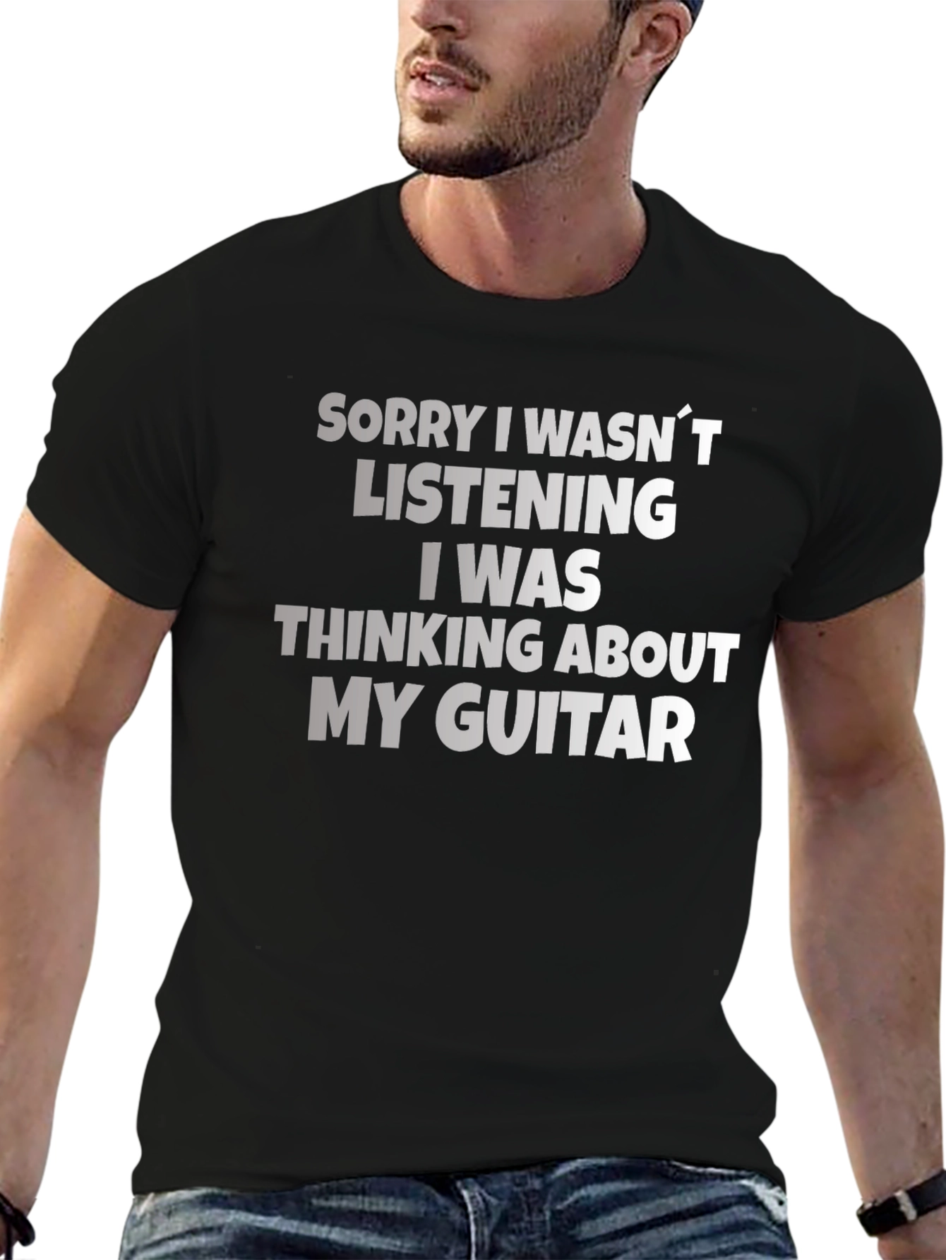 Guitar Lover T-Shirt - Sorry Wasnt Listening Musician Tee