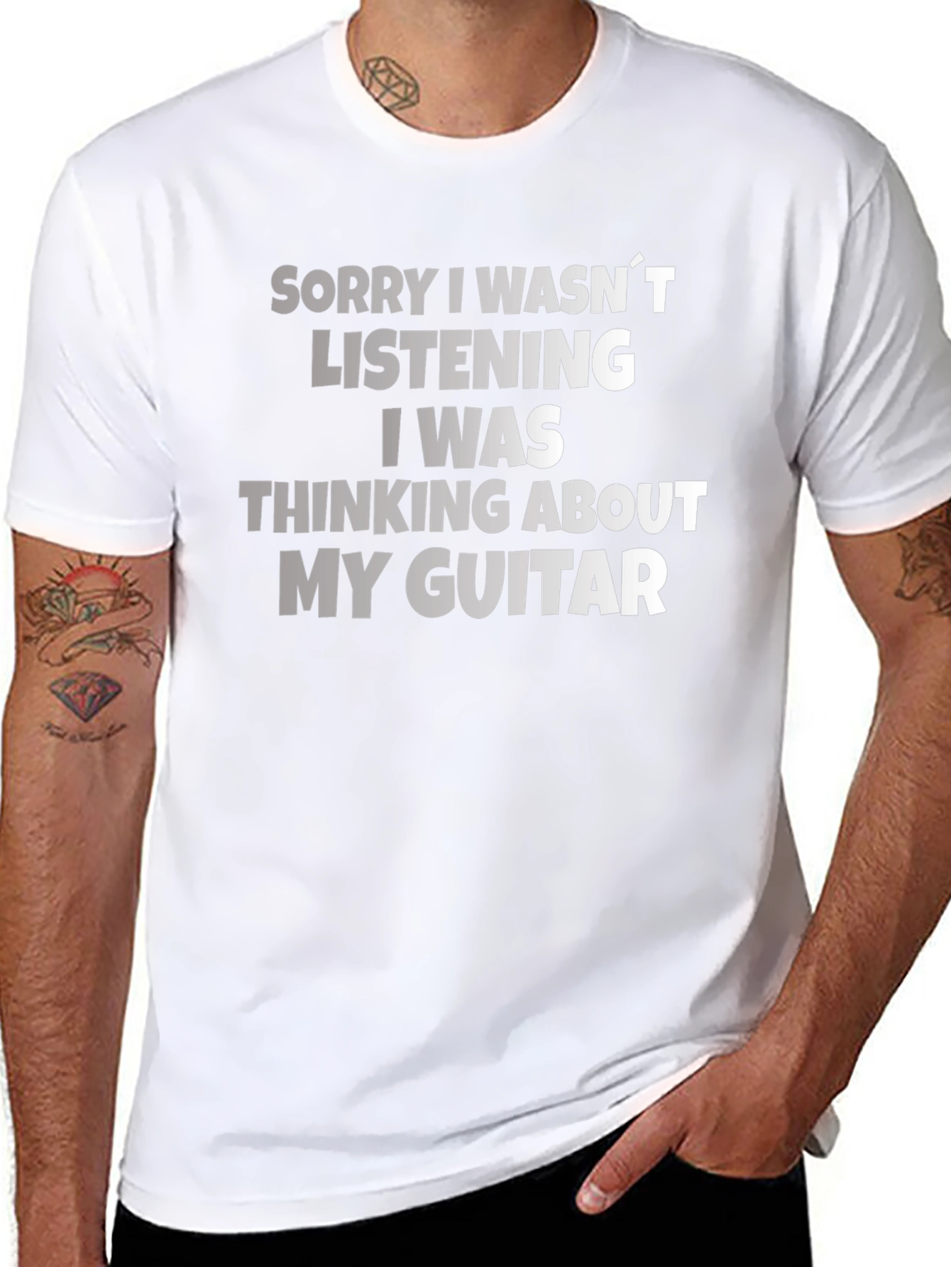 Guitar Lover T-Shirt - Sorry Wasnt Listening Musician Tee