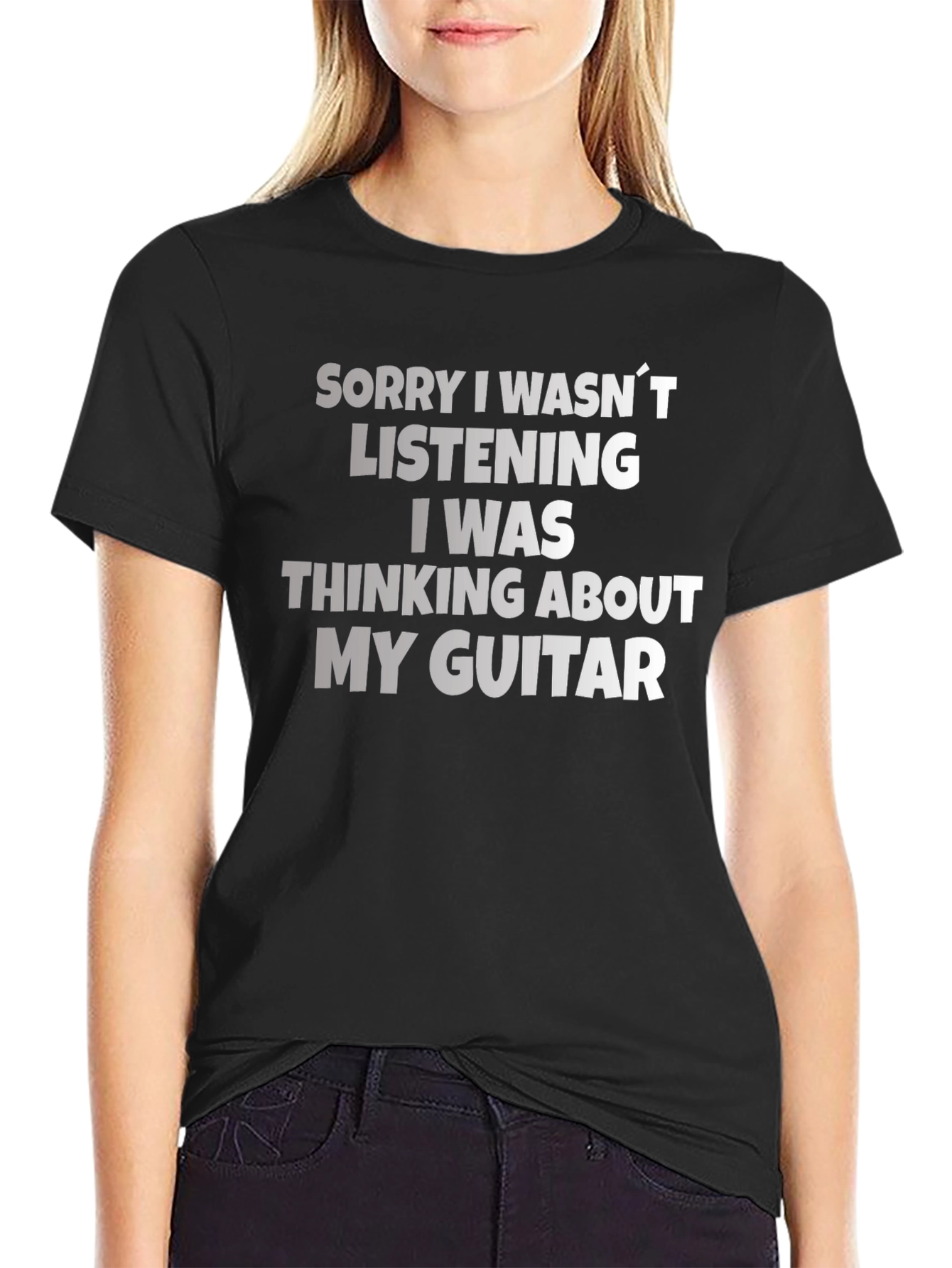 Guitar Lover T-Shirt - Sorry Wasnt Listening Musician Tee