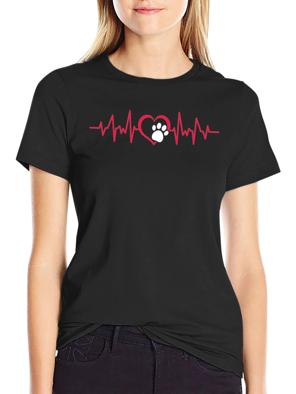 Dog Paw Heartbeat T-Shirt