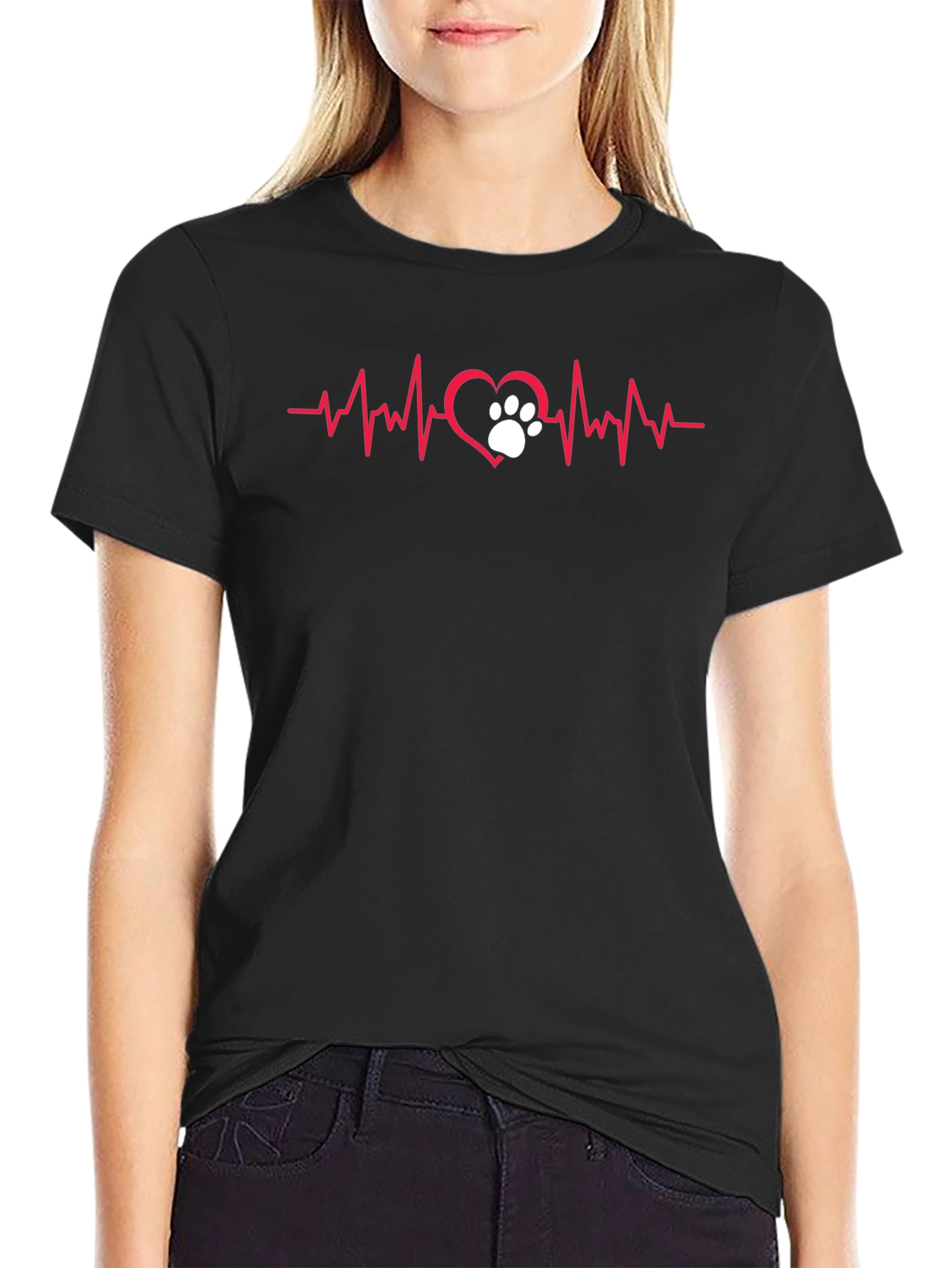 Dog Paw Heartbeat T-Shirt