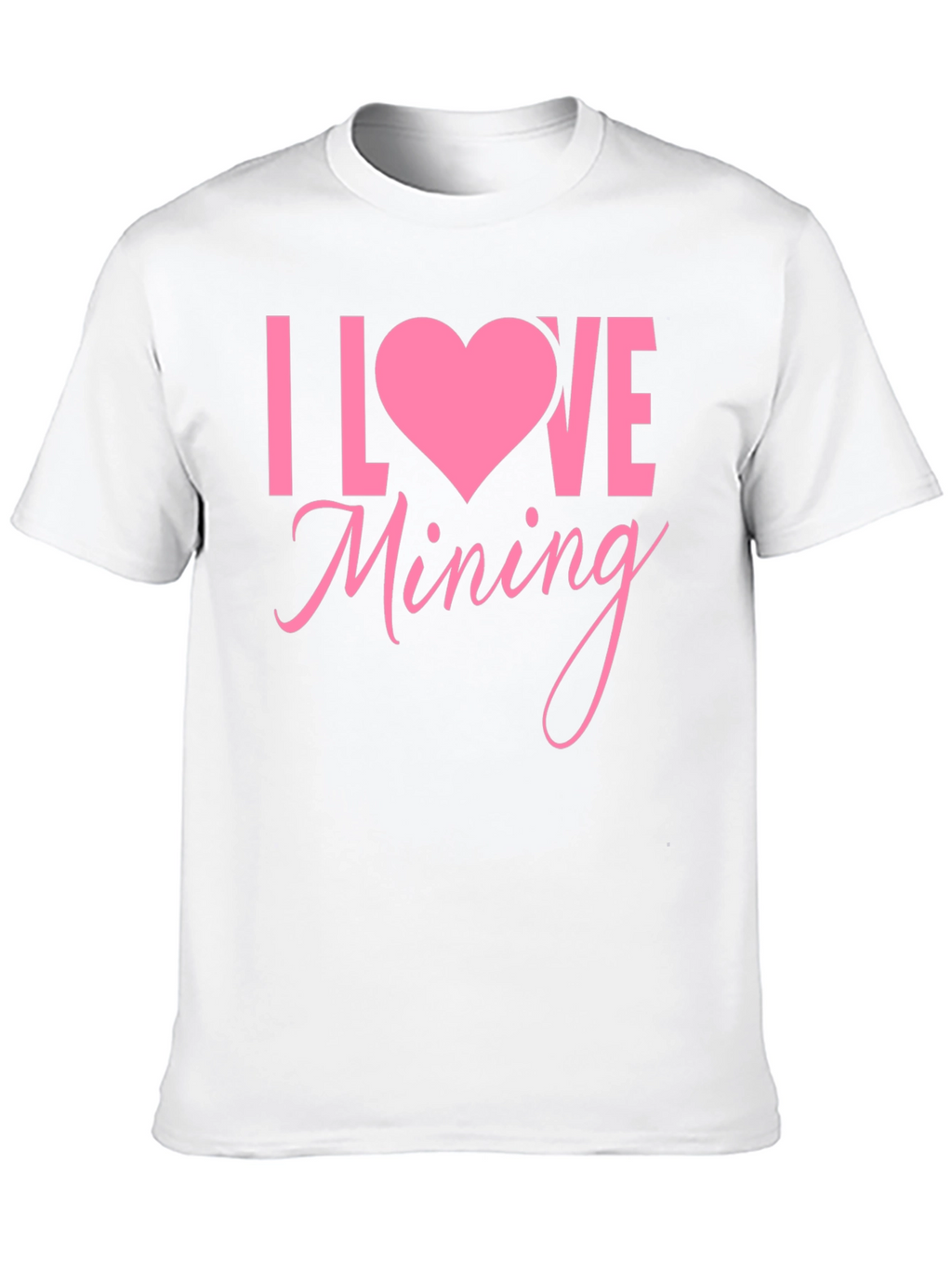 I Love Mining Graphic Tee - Pink Heart Design