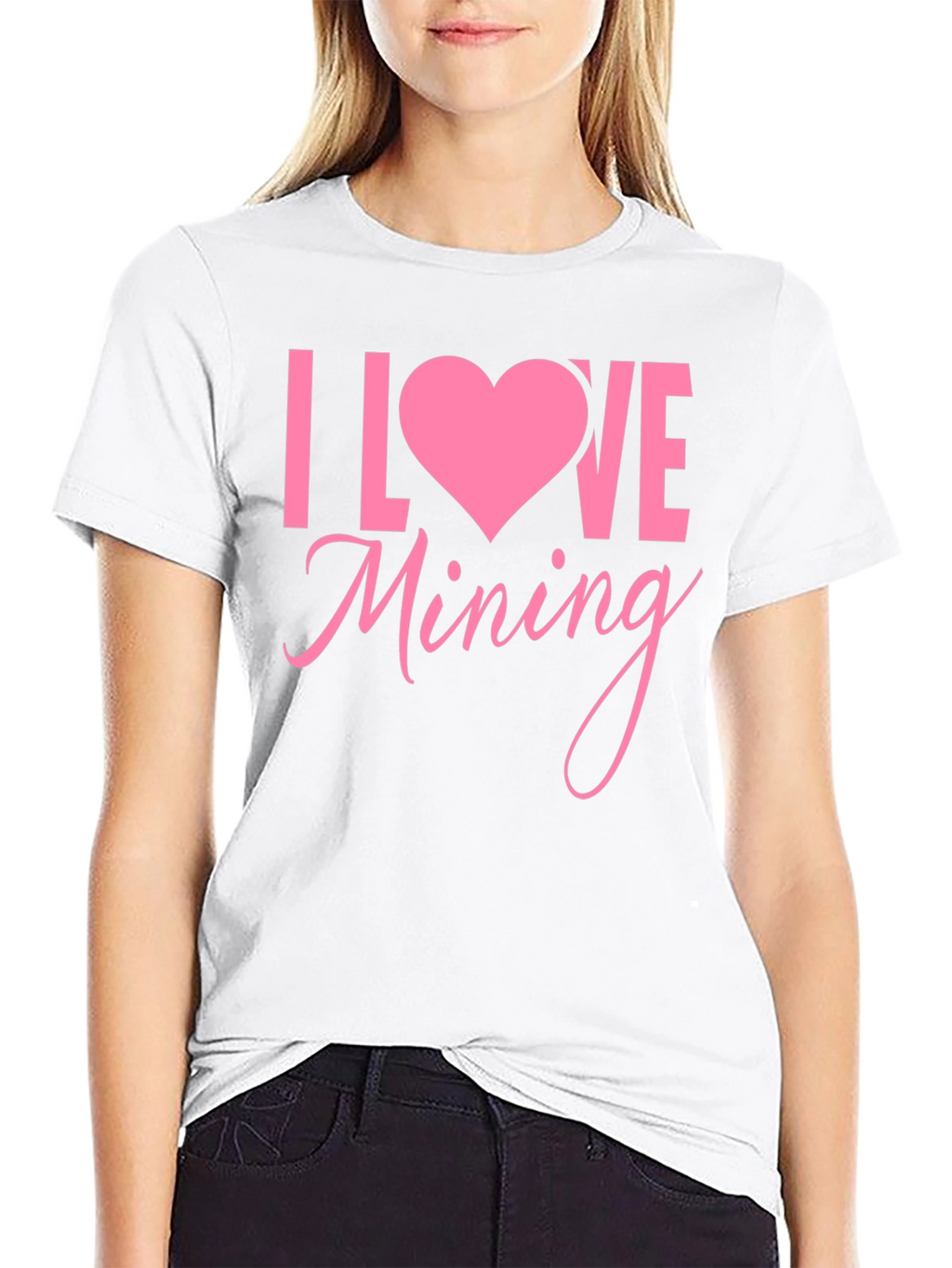 I Love Mining Graphic Tee - Pink Heart Design