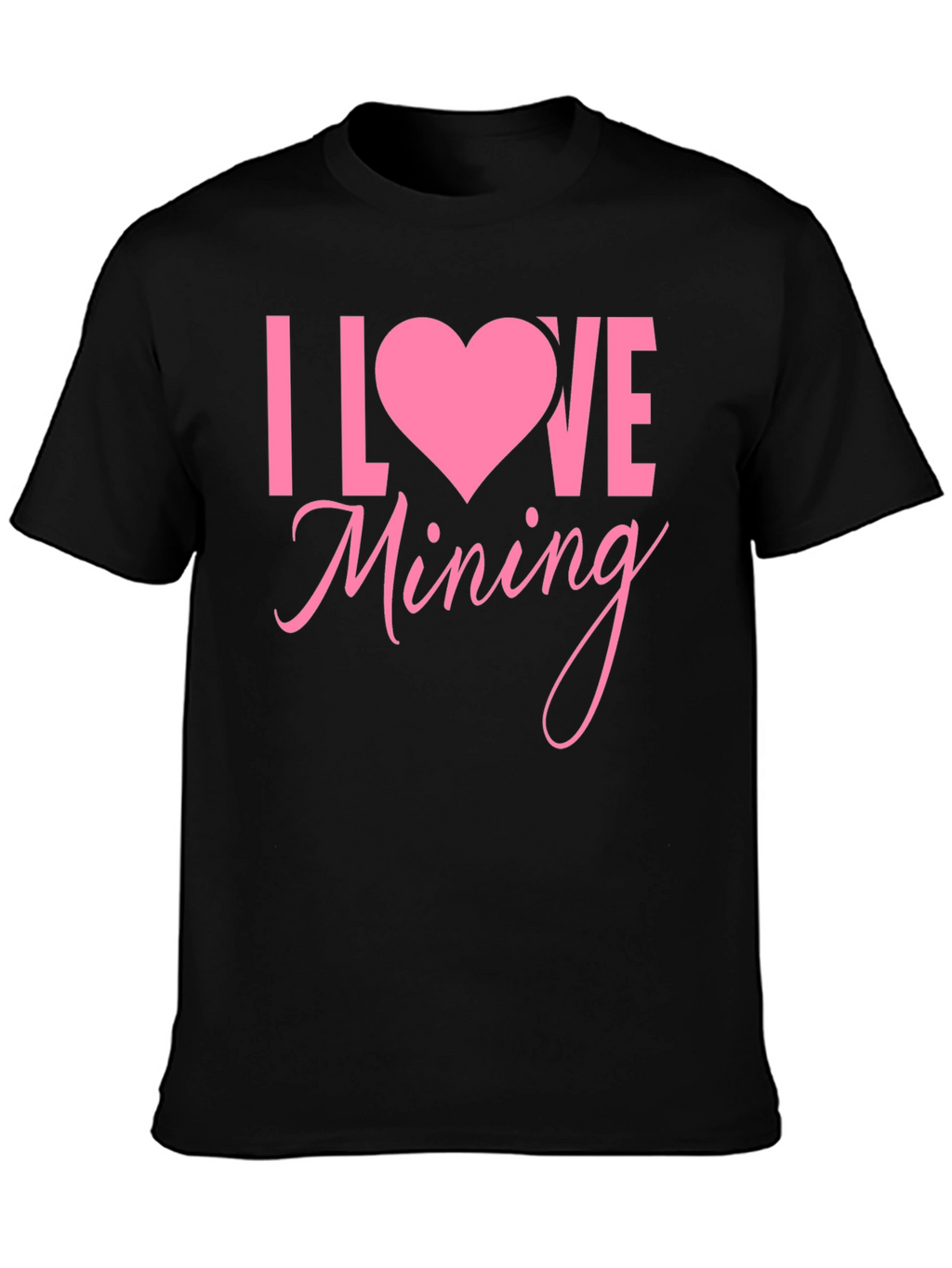 I Love Mining Graphic Tee - Pink Heart Design